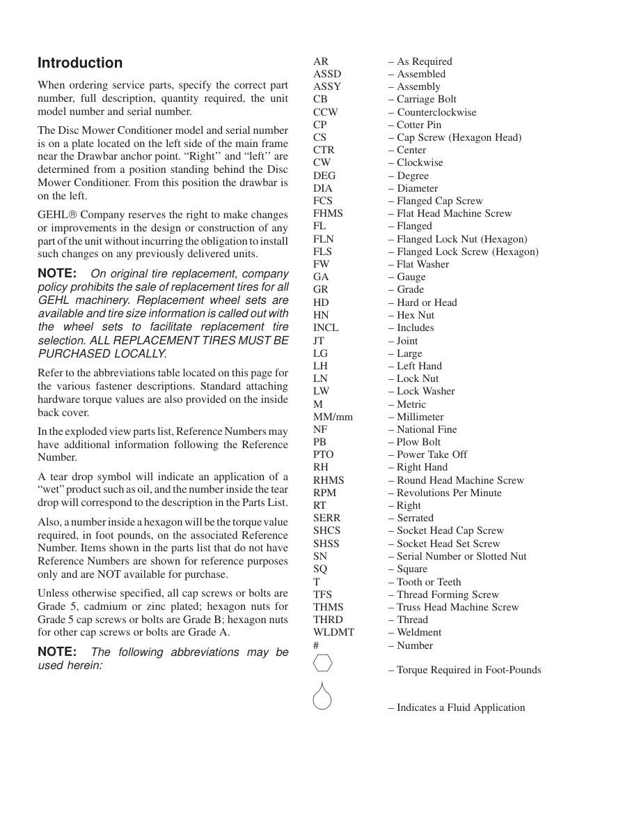 Gehl 2345/2365 Disc Mower Conditioner Parts Manual preview page 2