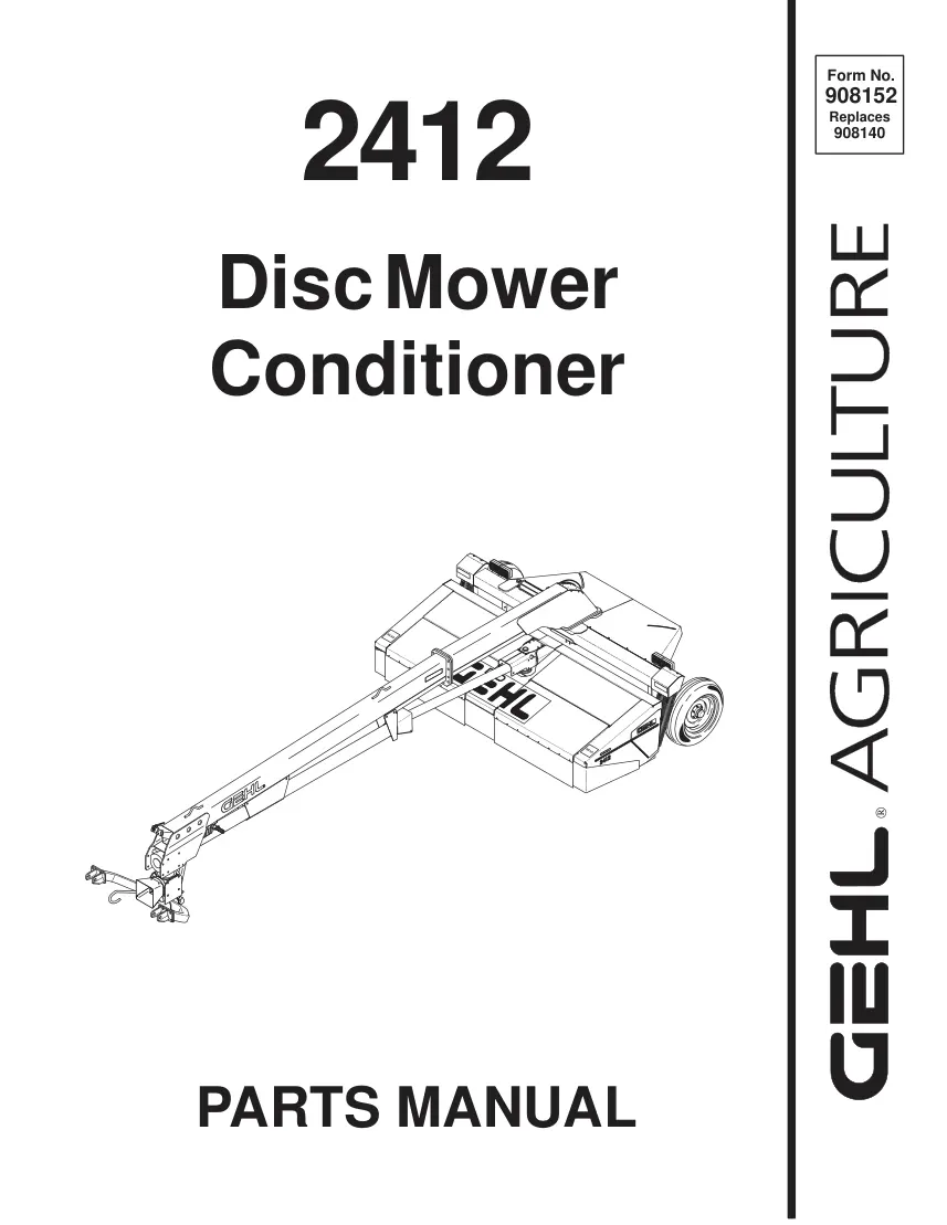 Gehl 2412 Disc Mower Conditioner Parts Manual preview page 1