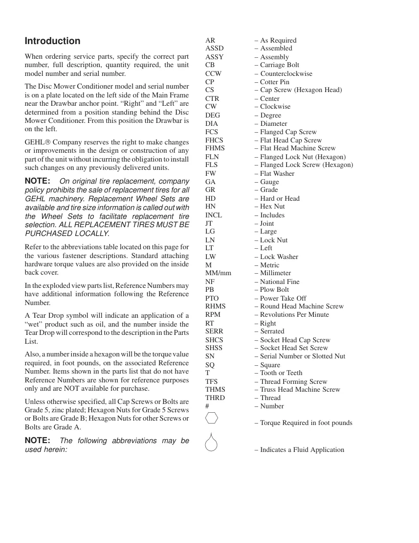Gehl 2412 Disc Mower Conditioner Parts Manual preview page 2