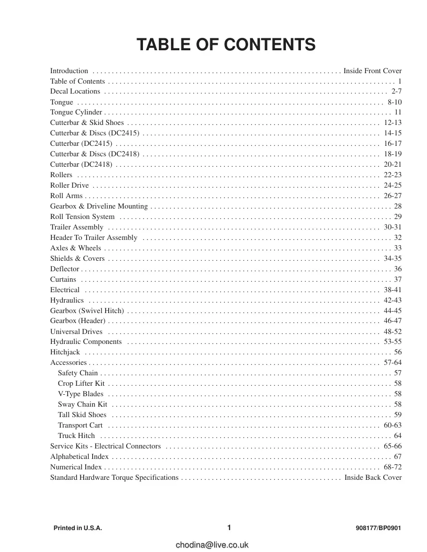 Gehl 2415/2418 Disc Mower Conditioners Parts Manual preview page 3