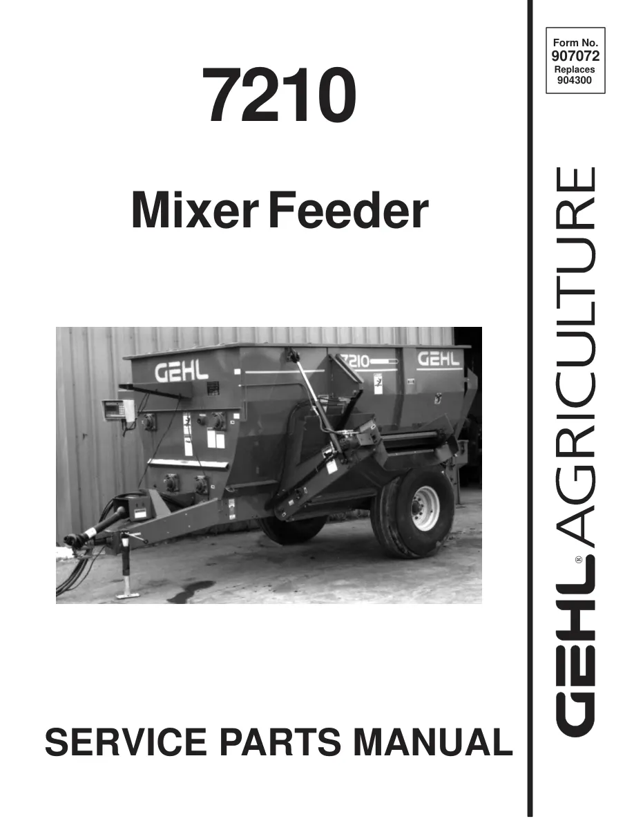 Gehl 7210 Mixer Feeder Machine Parts Manual preview page 1