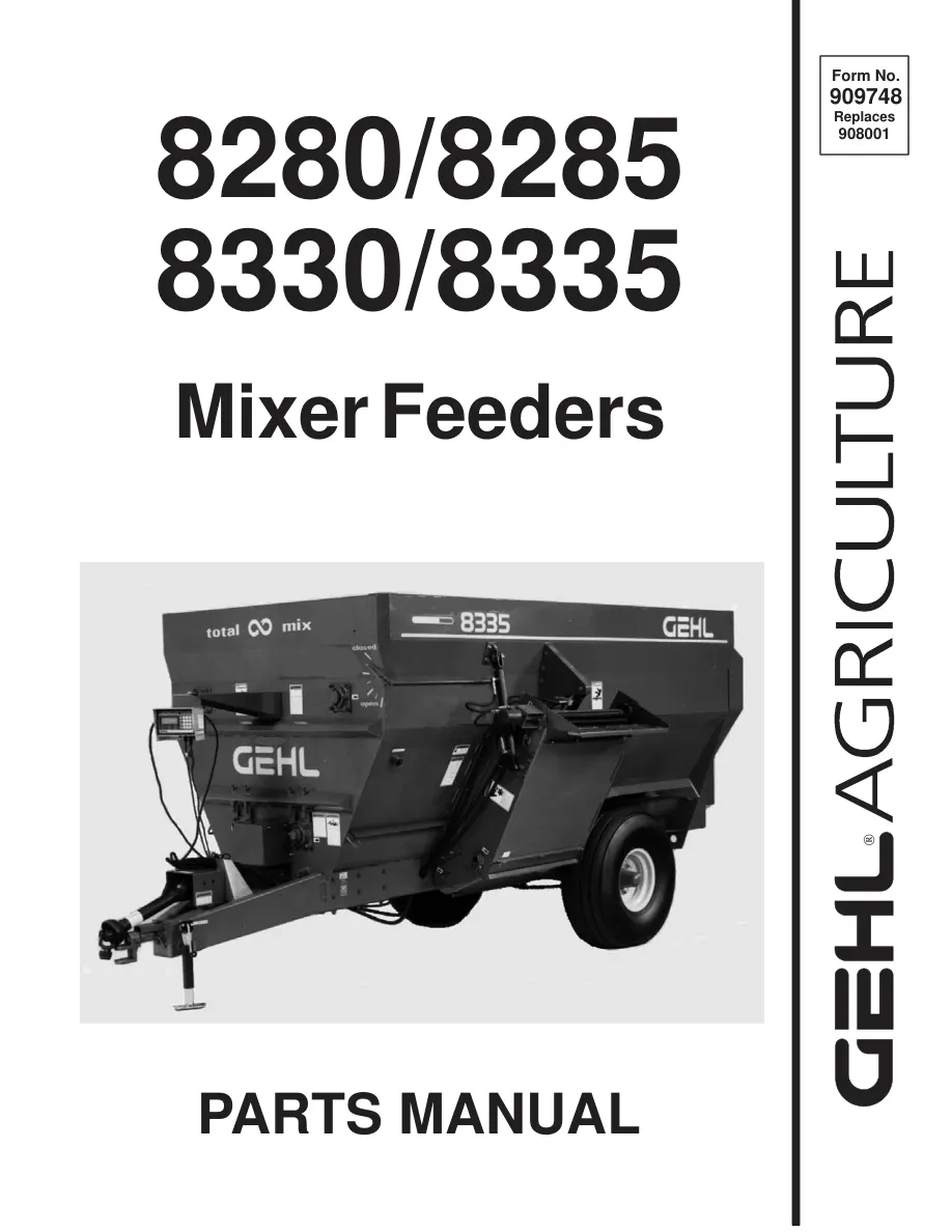 Gehl 8280 8285 8330 8335 Mixer Feeders Machine Parts Manual preview page 1