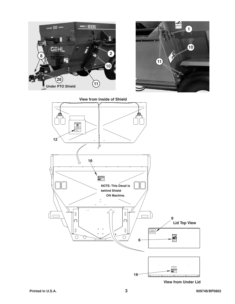 Gehl 8280 8285 8330 8335 Mixer Feeders Machine Parts Manual preview page 5