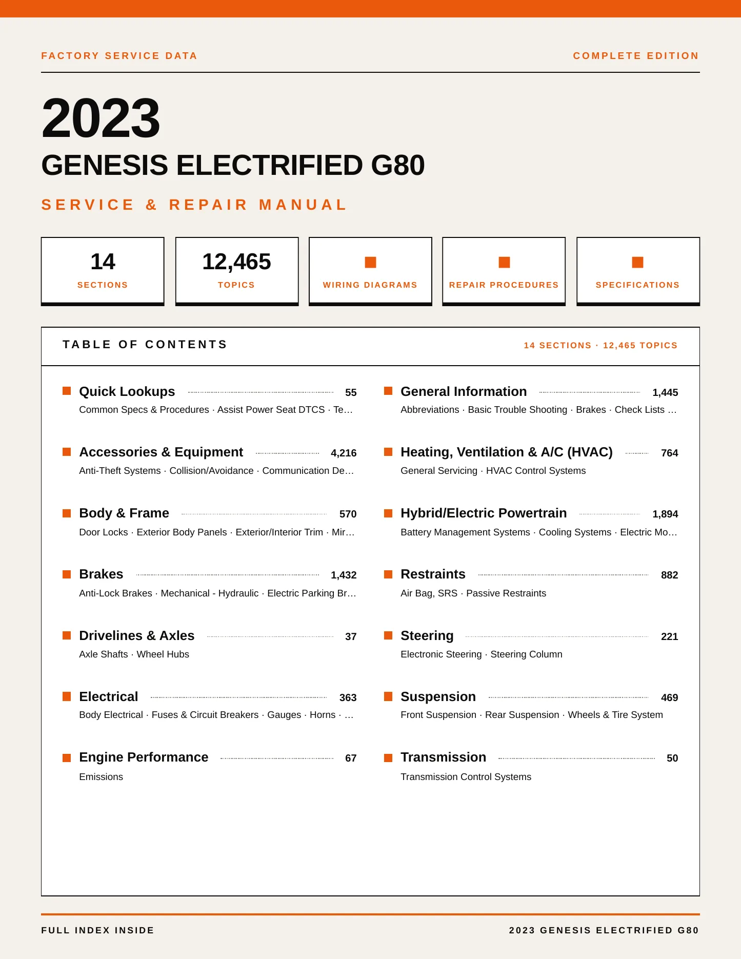2023 Genesis Electrified G80 Service and Repair Manual preview page 1