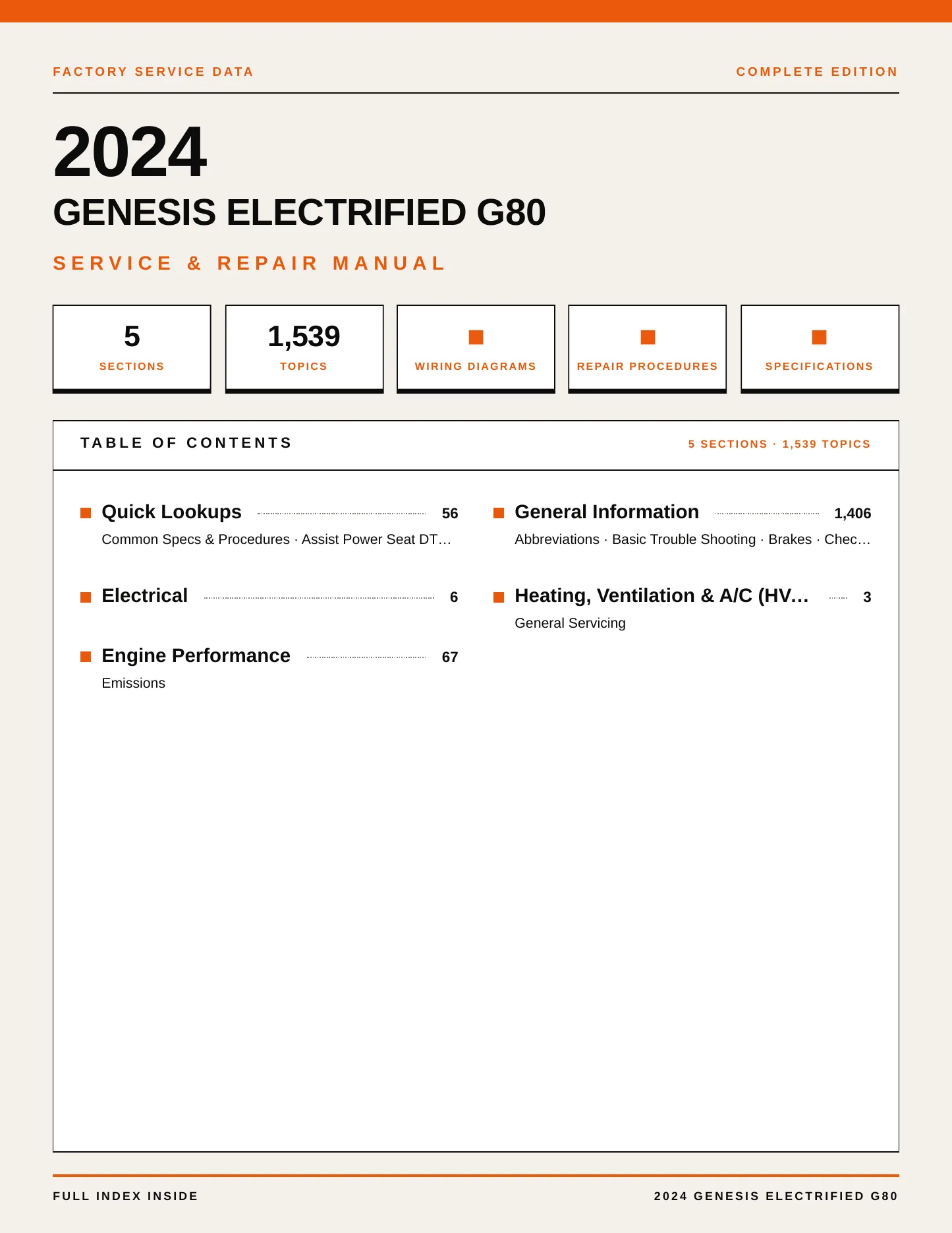 2024 Genesis Electrified G80 Service and Repair Manual preview page 1