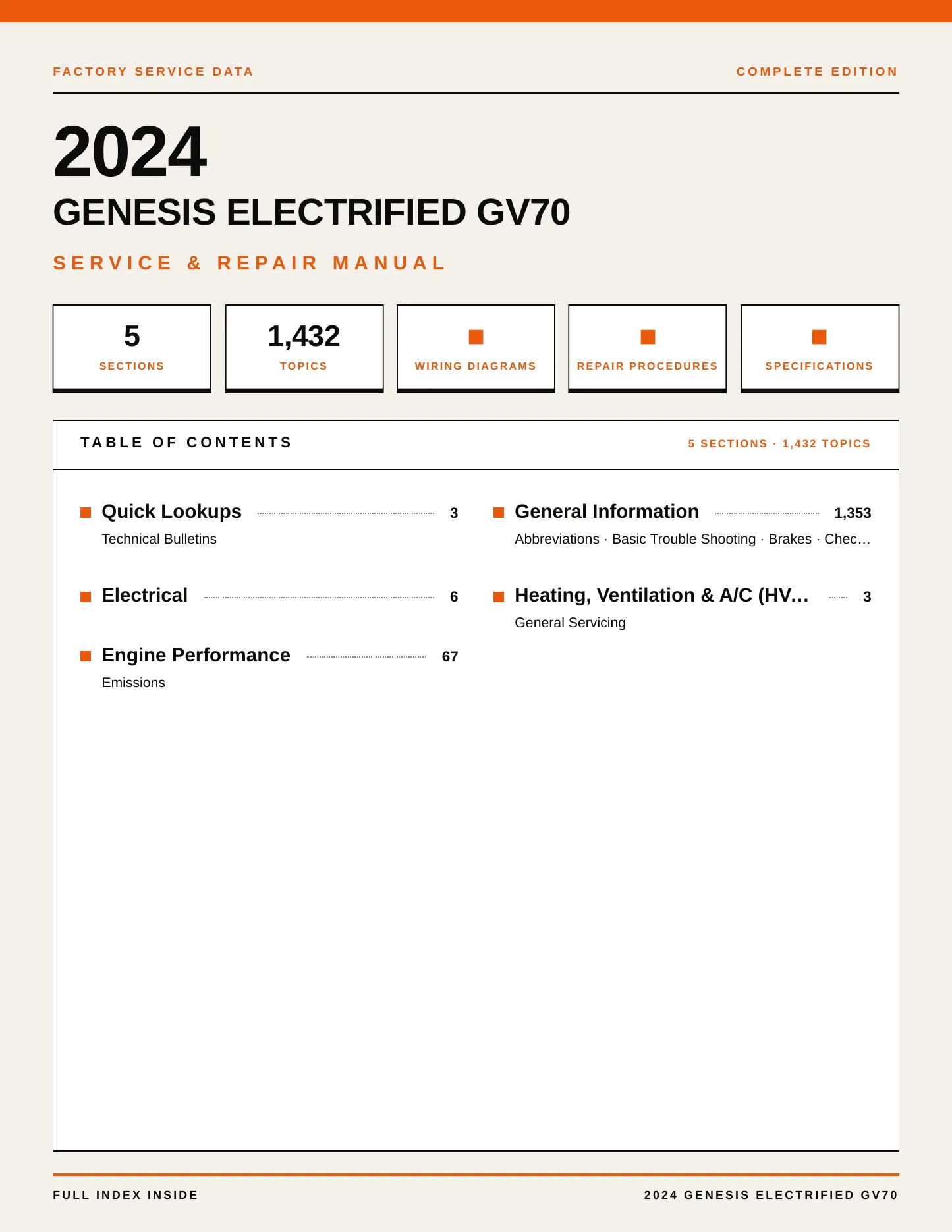 2024 Genesis Electrified GV70 Service and Repair Manual preview page 1