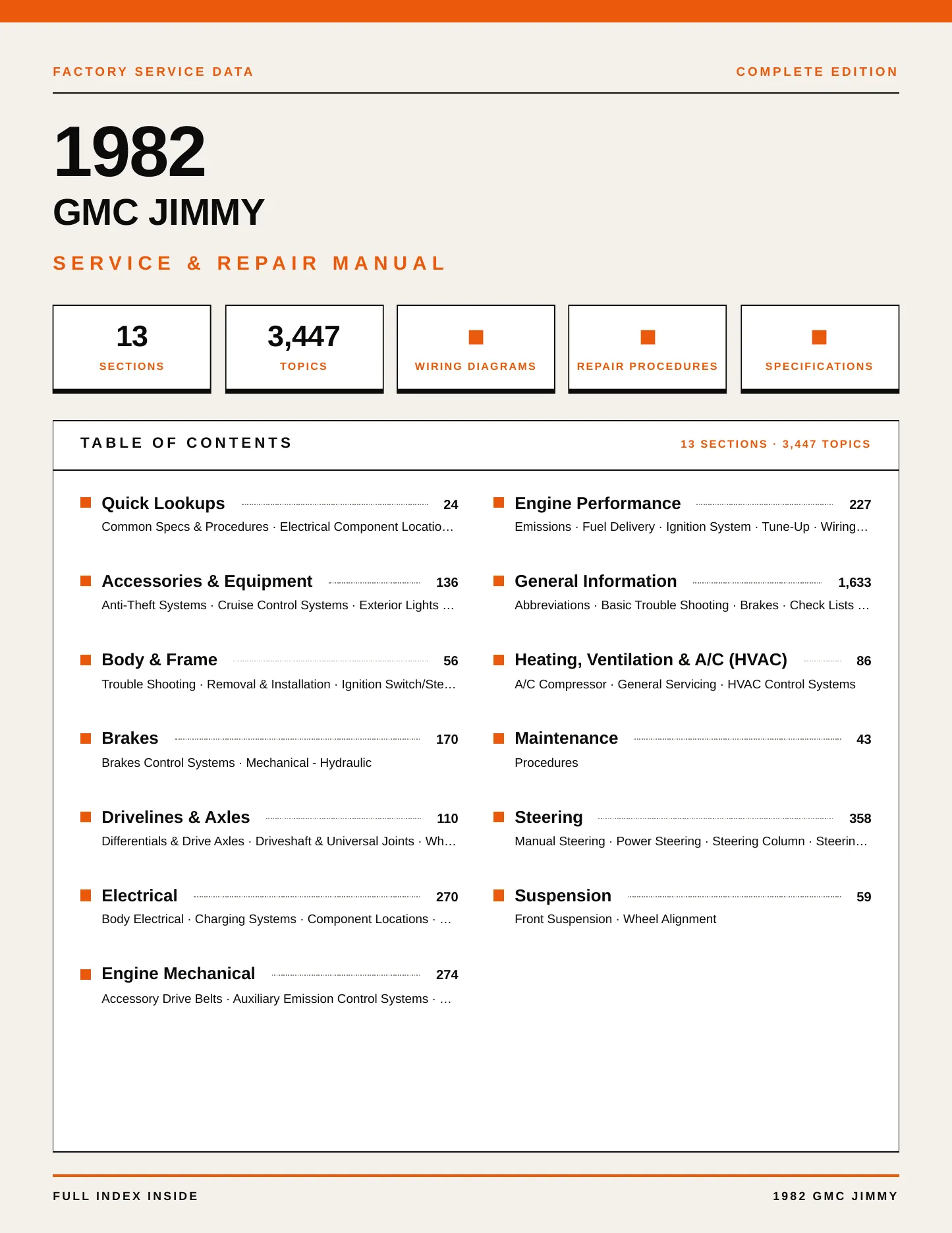 1982 GMC Jimmy service manual page 1