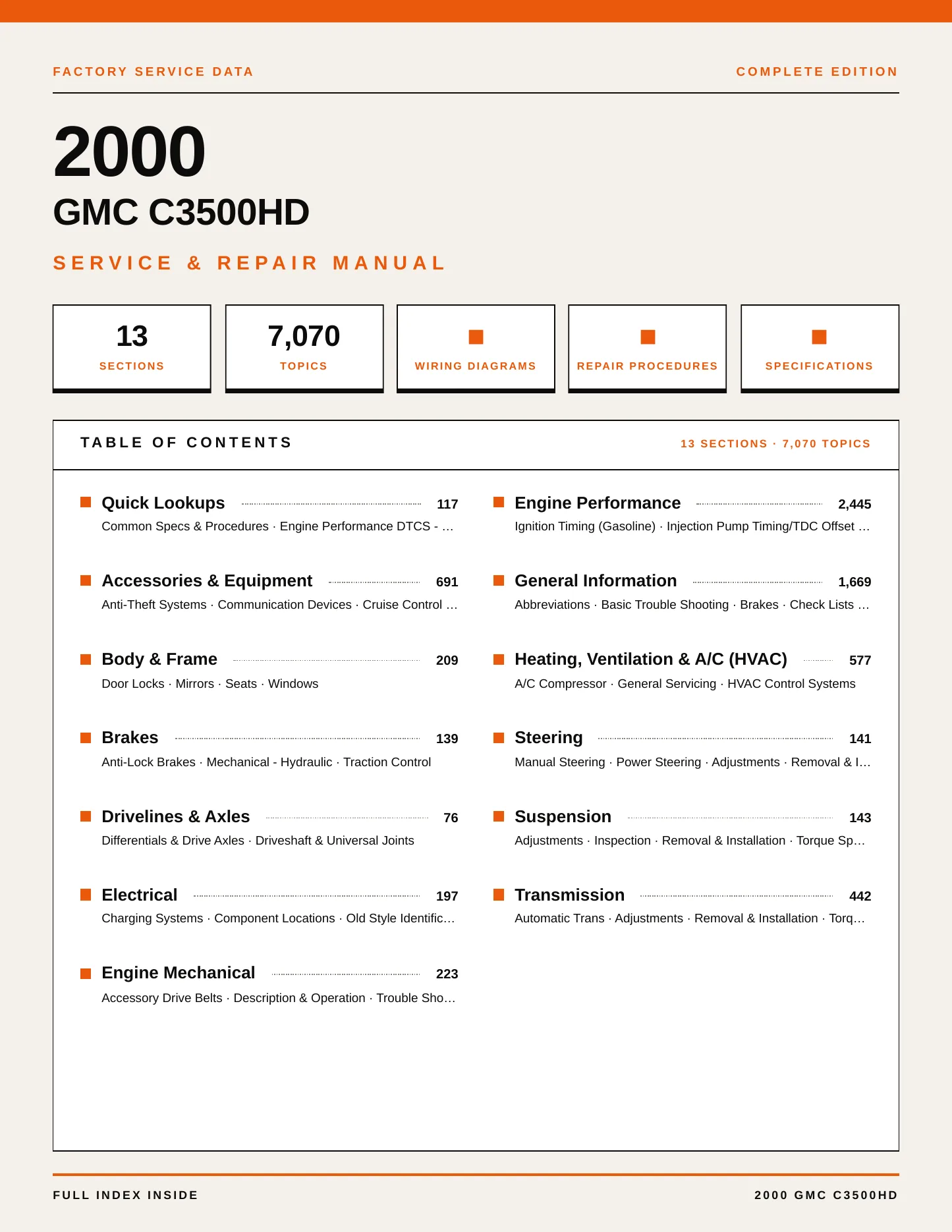 2000 GMC C3500HD Service and Repair Manual preview page 1
