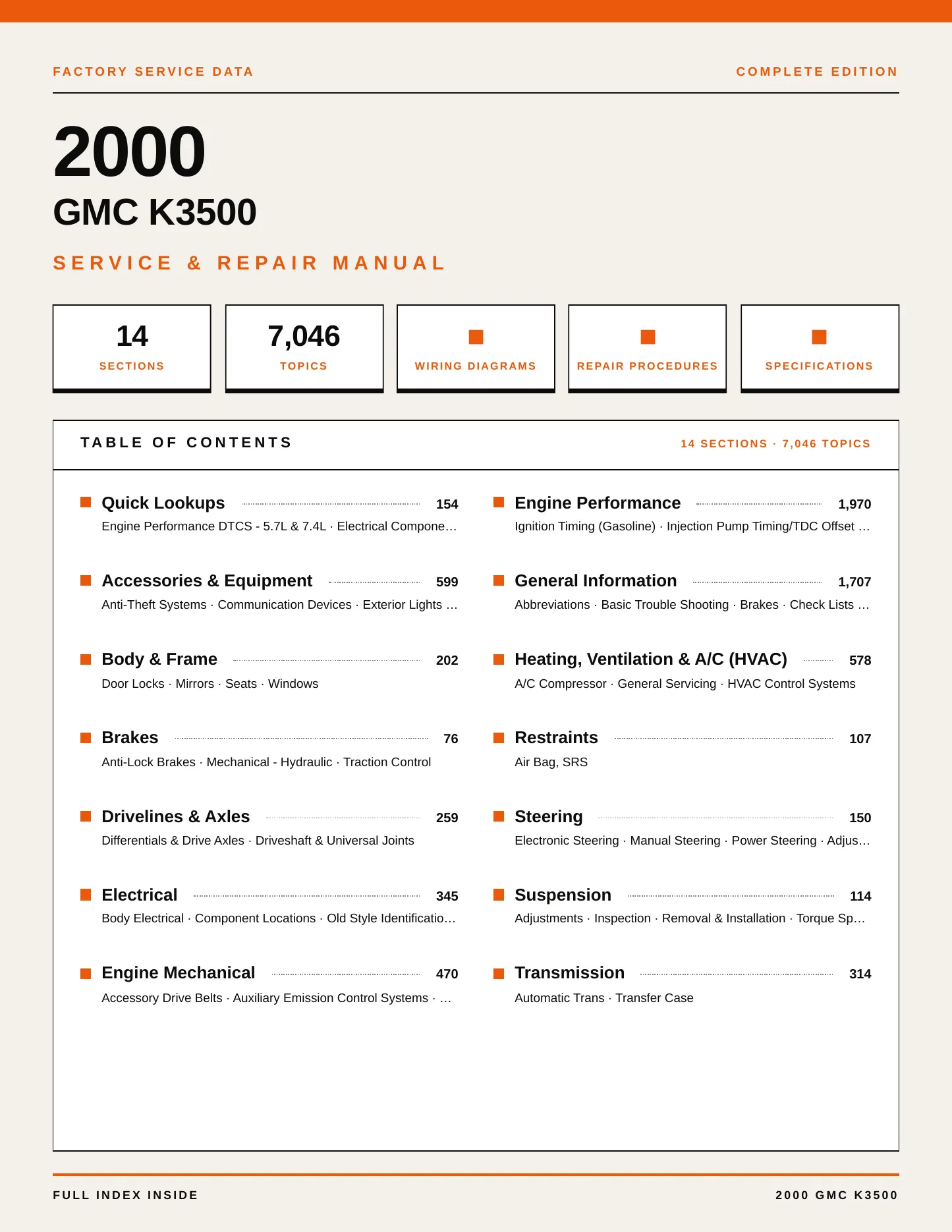2000 GMC K3500 service manual page 1
