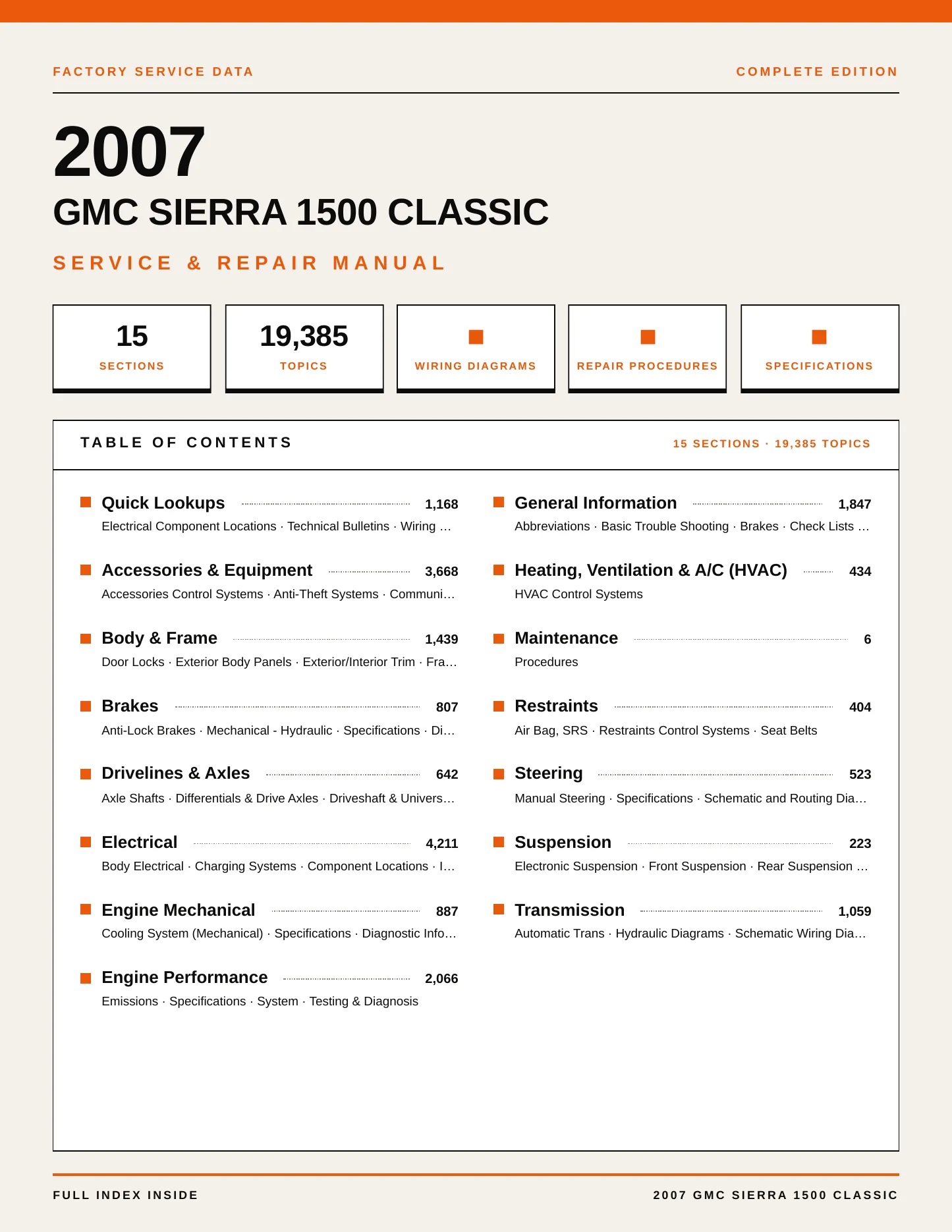 2007 GMC Sierra 1500 Classic service manual page 1