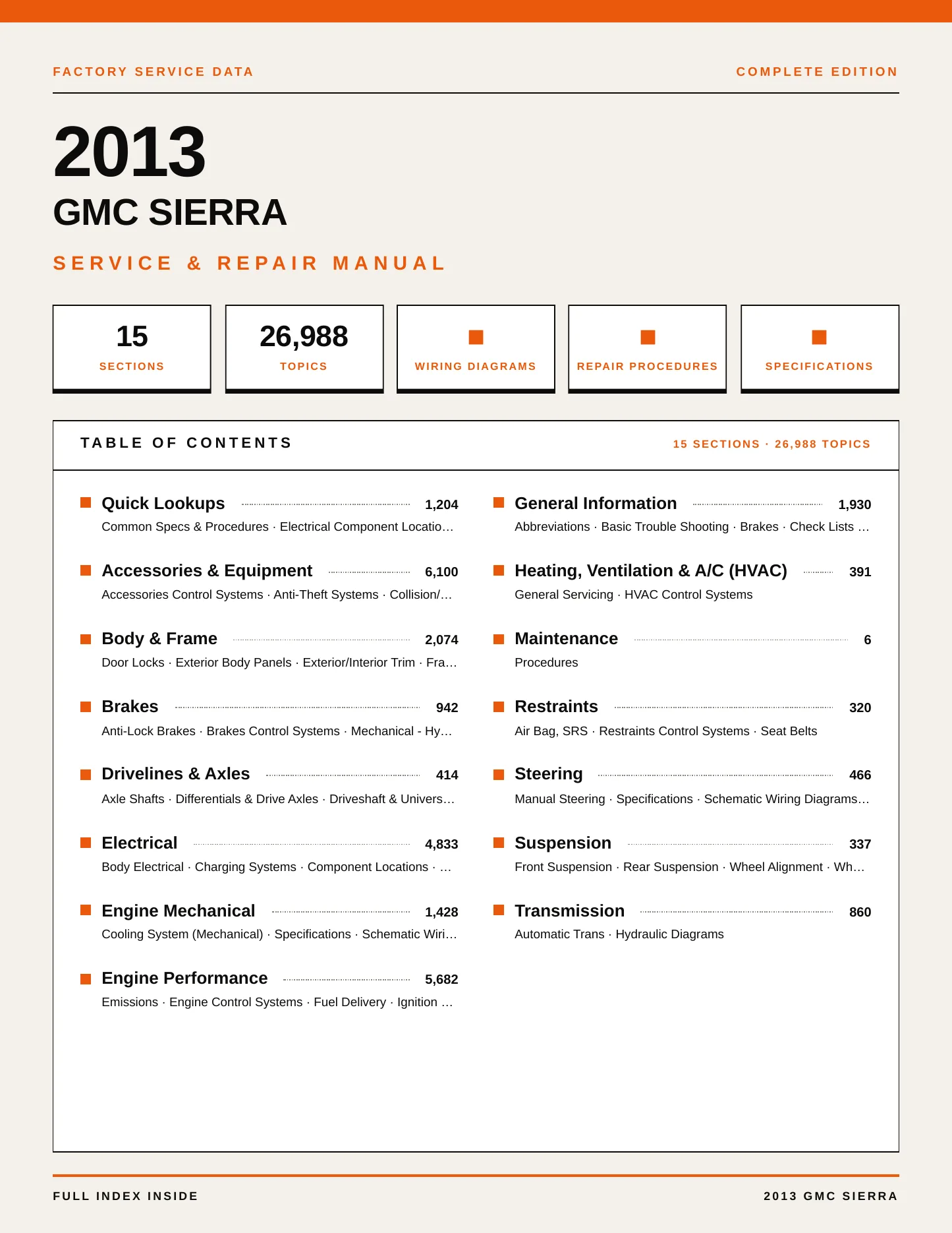 2013 GMC Sierra service manual page 1