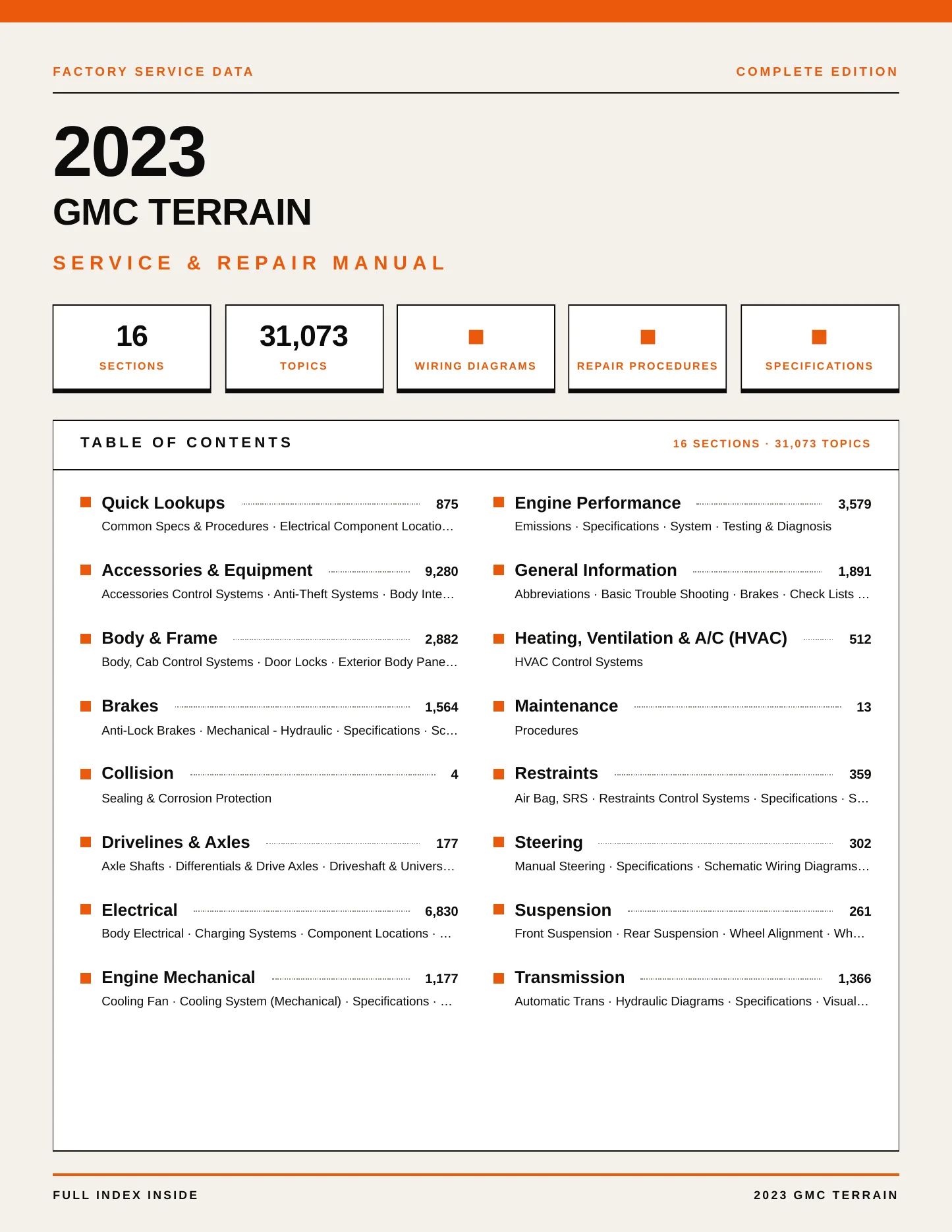 2023 GMC Terrain service manual page 1