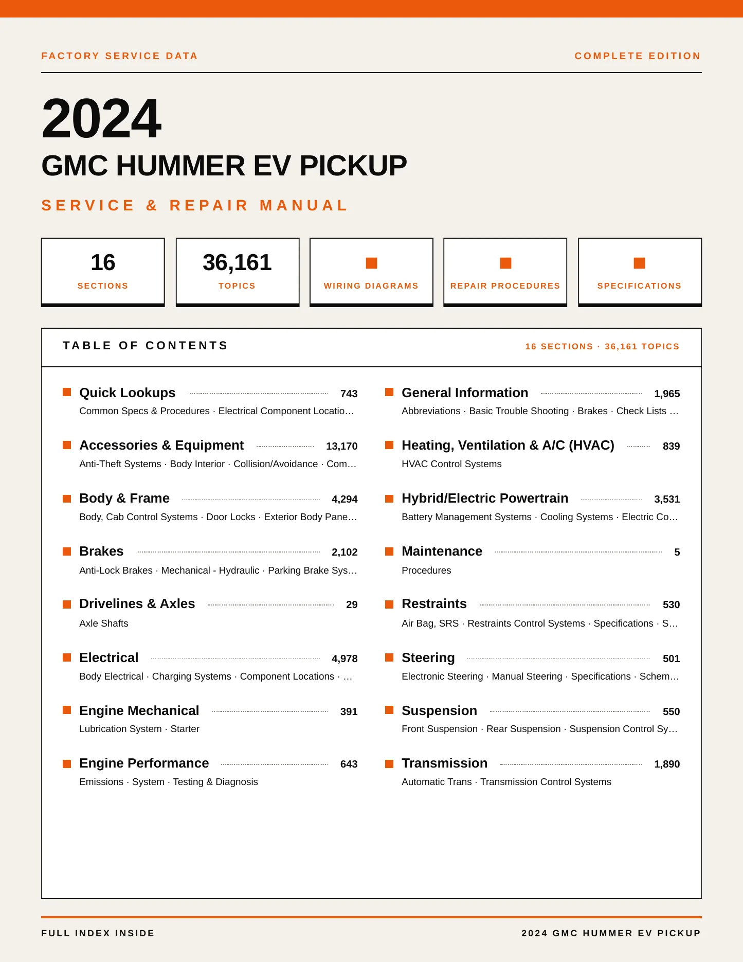 2024 GMC Hummer EV Pickup Service and Repair Manual preview page 1