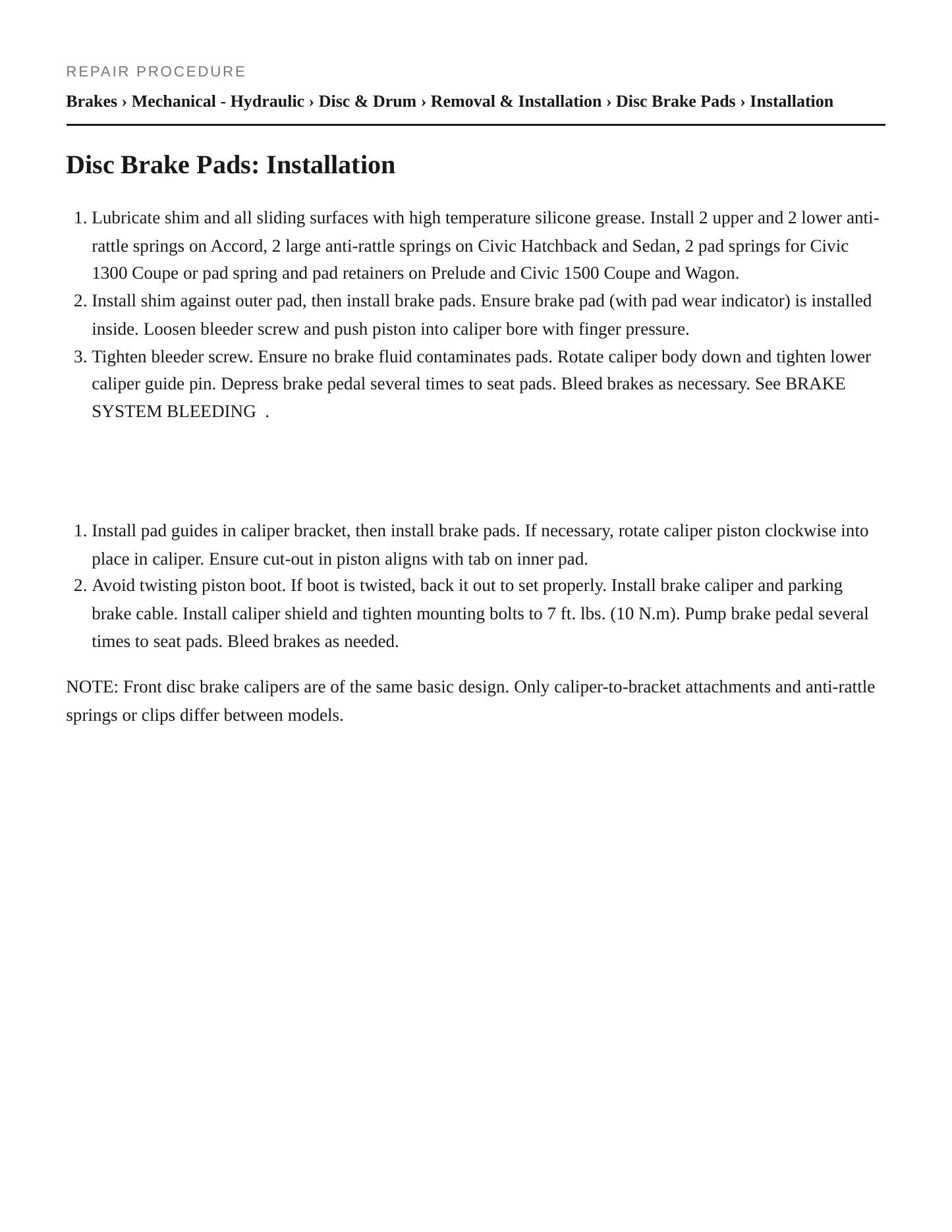 1984 Honda Civic service manual page 3