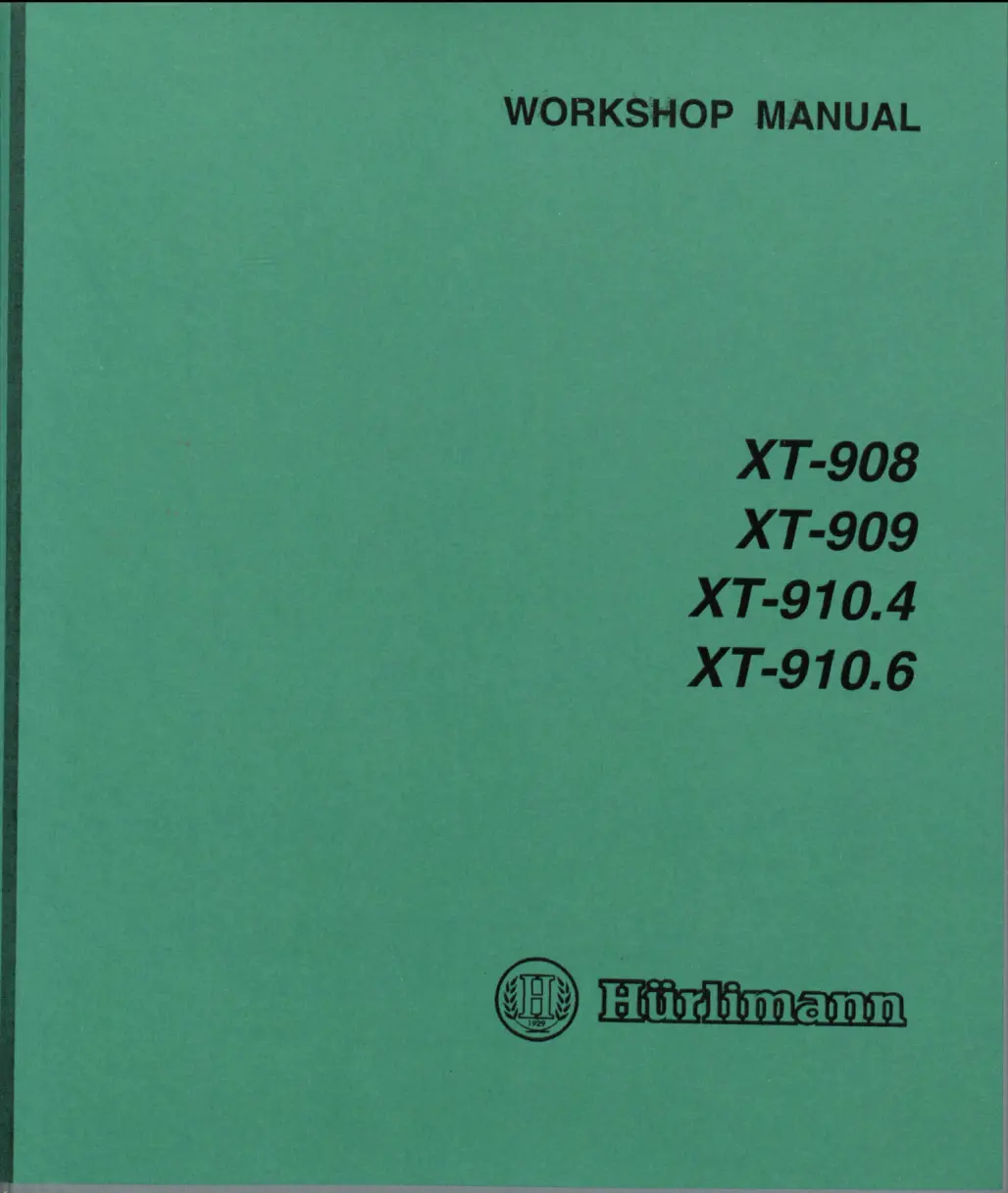 Hurlimann XT 908 909 Tractor Service & Repair Manual preview page 1