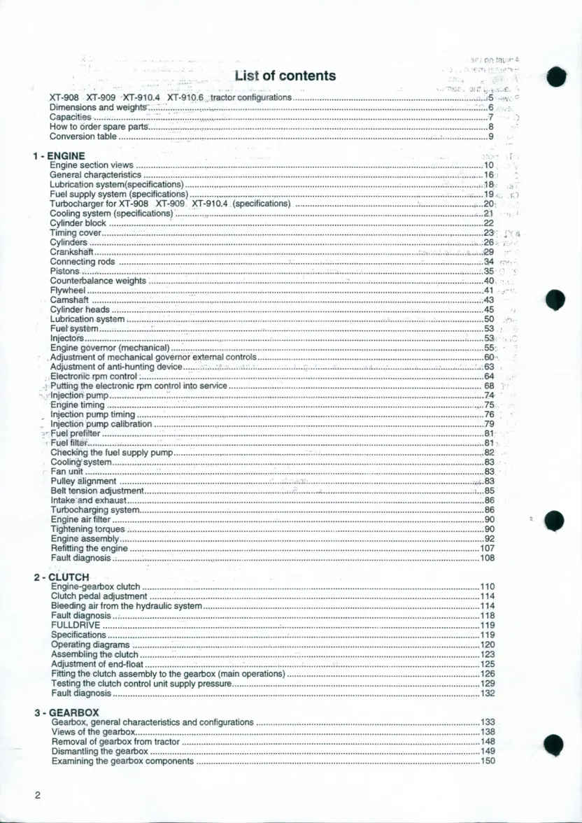 Hurlimann XT 908 909 Tractor Service & Repair Manual preview page 4