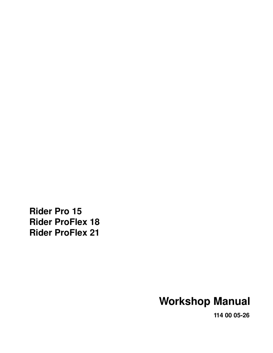 Husqvarna 2003-2004 Rider Proflex 21 Ride On Mower Service & Repair Manual preview page 1