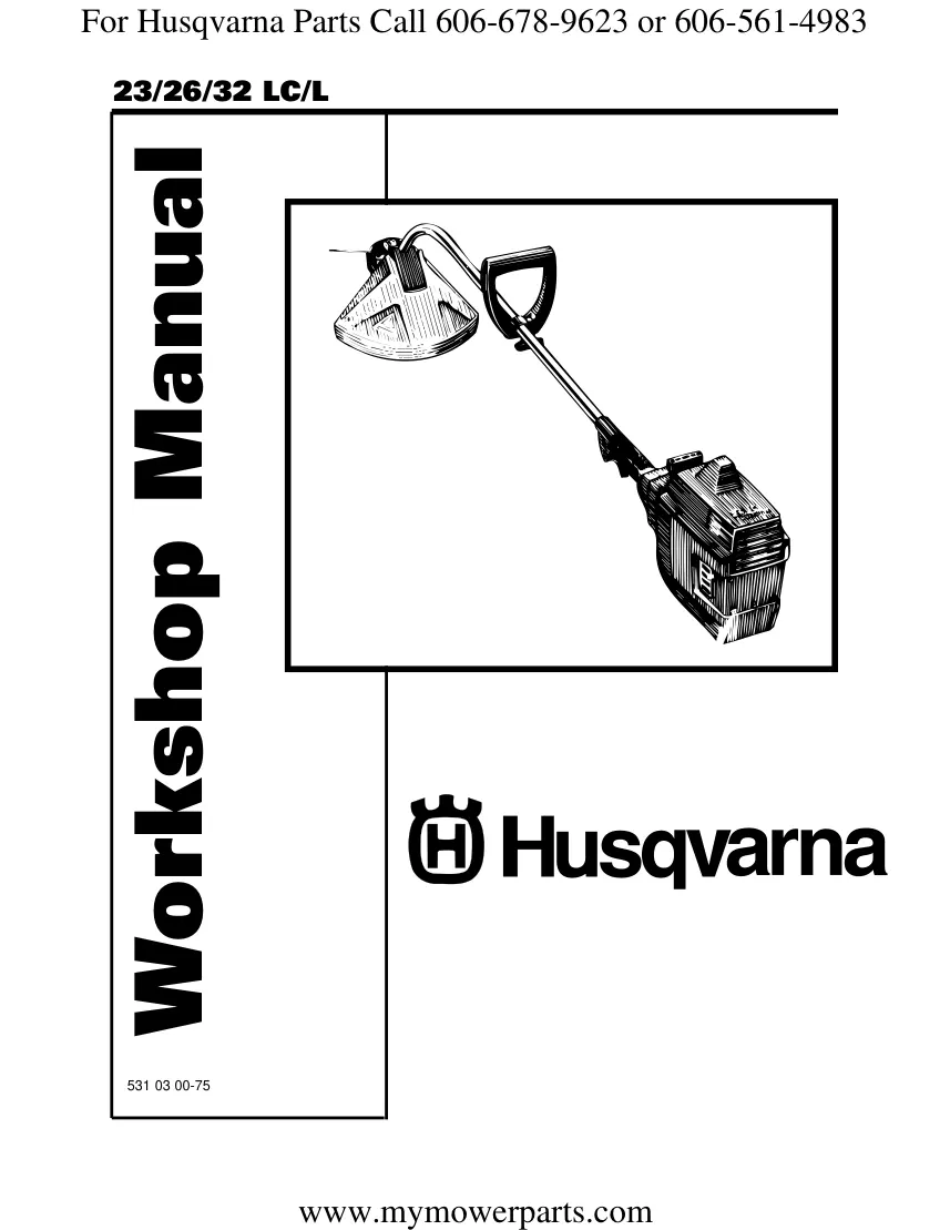 Husqvarna Line Trimmer 23/26/32 LC/L Service & Repair Manual preview page 1