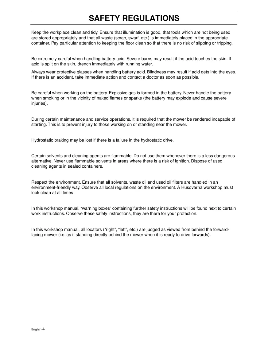 Husqvarna ZTH 5223 6125 mower Service & Repair Manual preview page 6