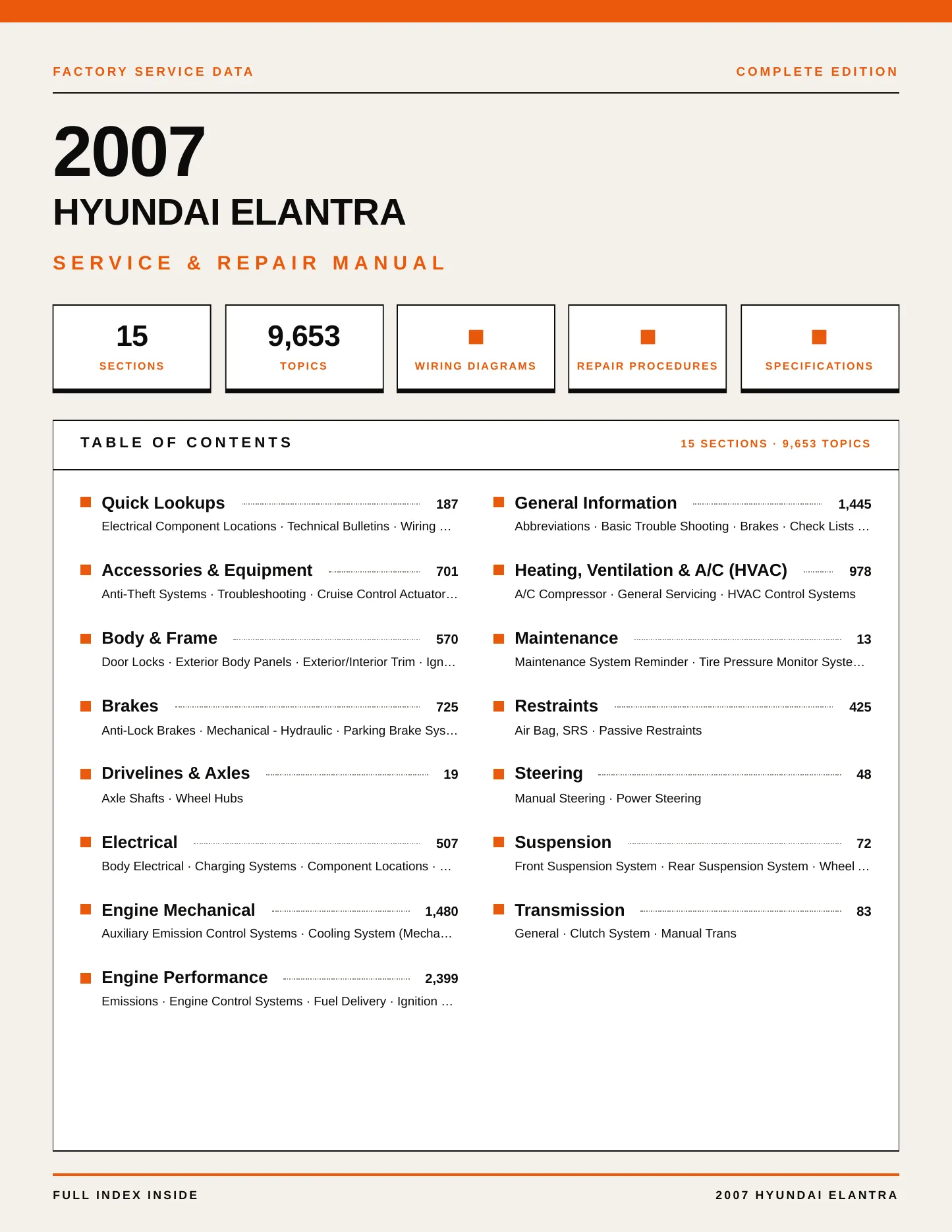 2007 Hyundai Elantra service manual page 1