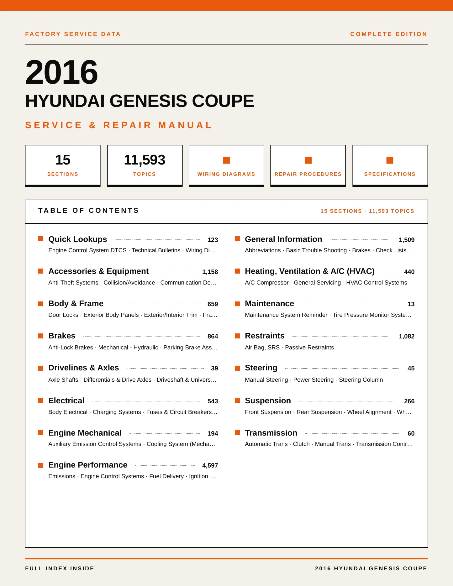 2016 Hyundai Genesis Coupe service manual page 1