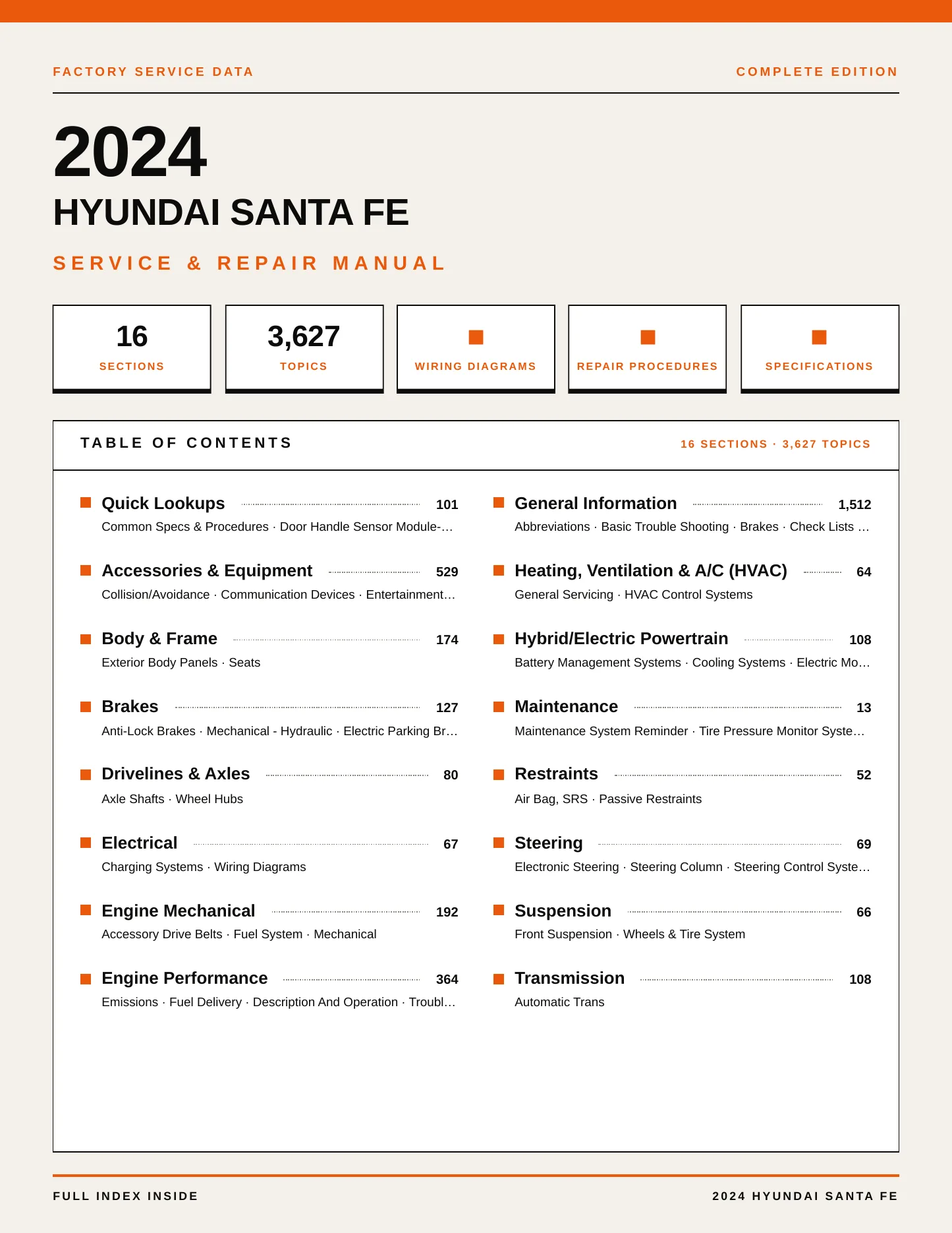 2024 Hyundai Santa Fe service manual page 1