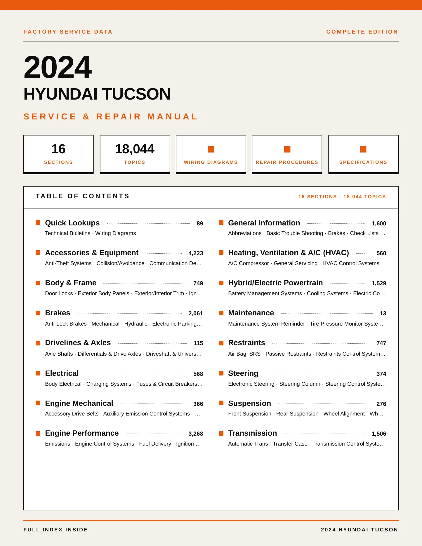 2024 Hyundai Tucson service manual page 1