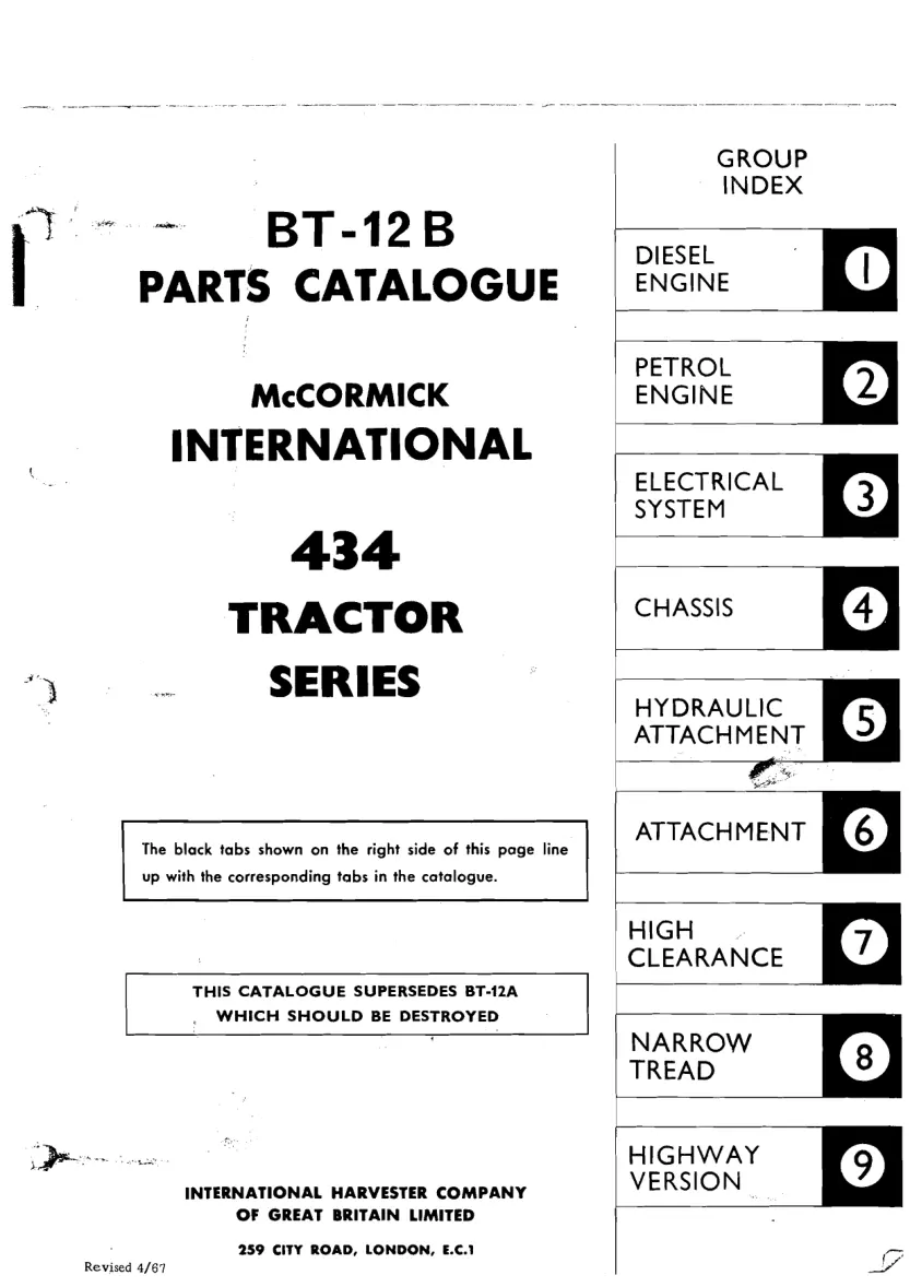 International Harvester 434 Series Tractor Service & Repair Manual preview page 1