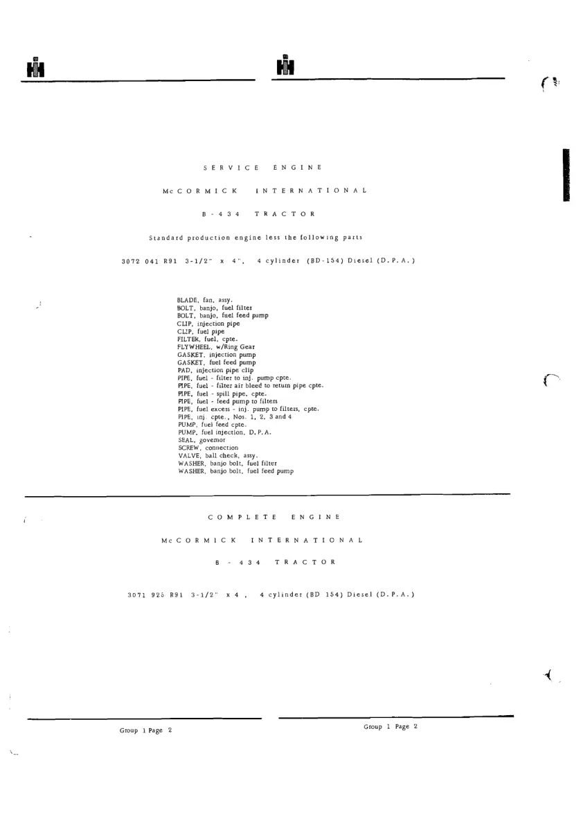 International Harvester 434 Series Tractor Service & Repair Manual preview page 6
