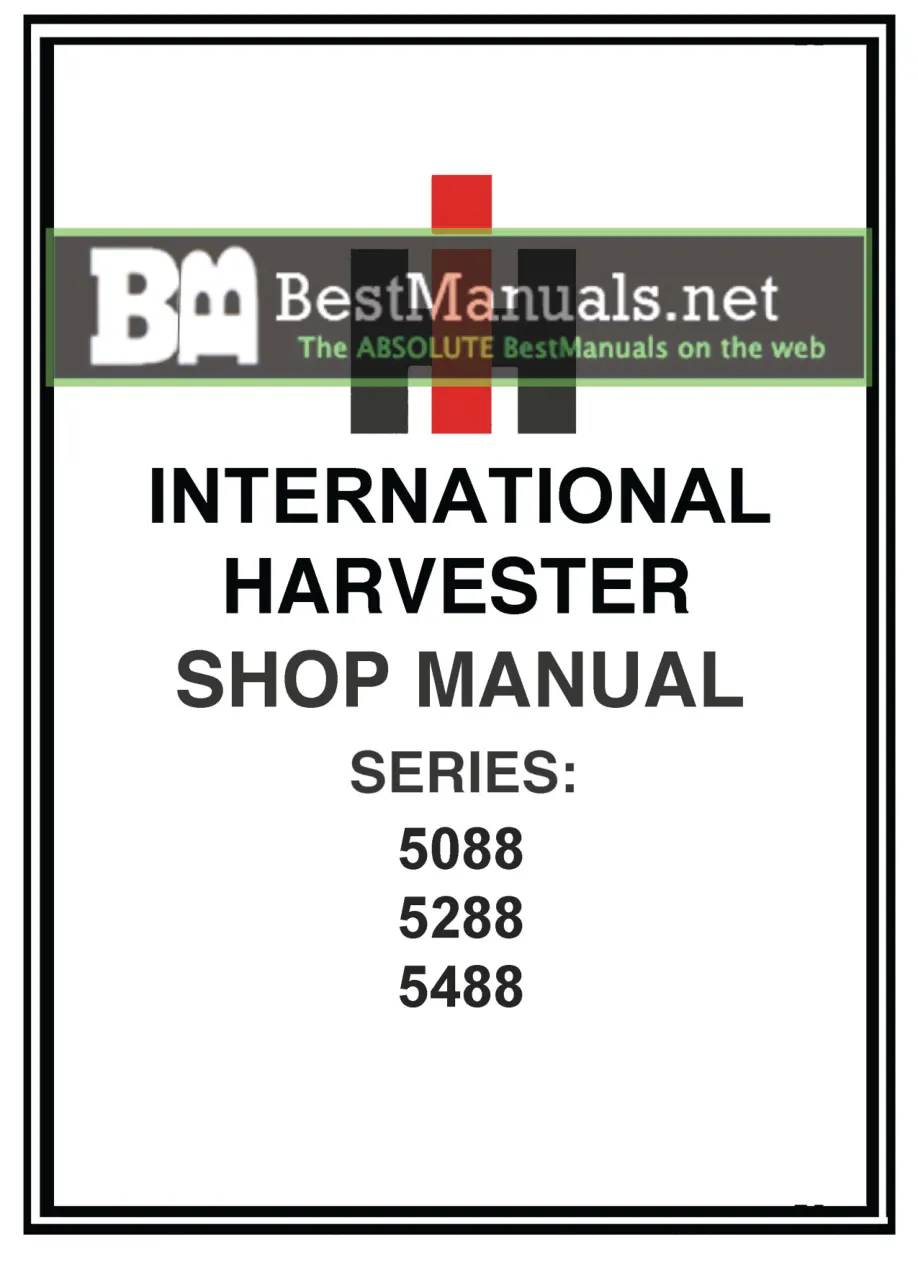 International Harvester 5488 Tractor Service & Repair Manual preview page 1