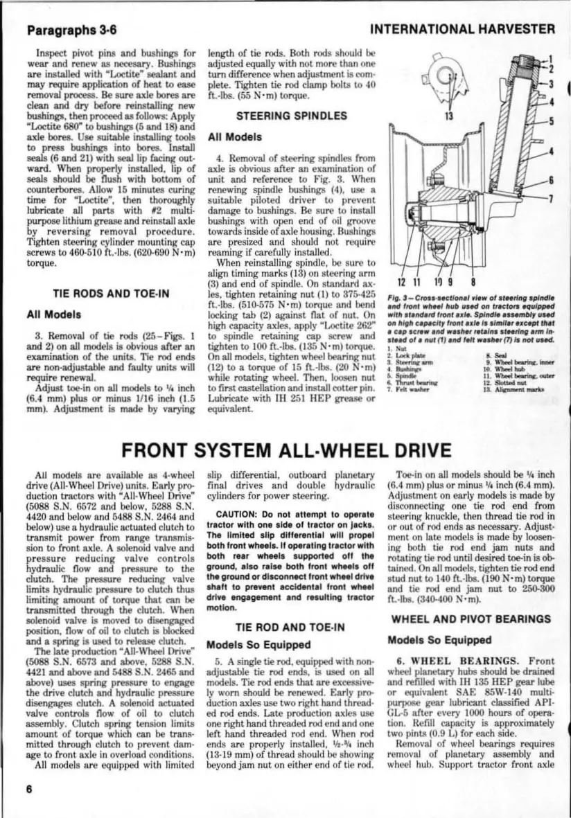 International Harvester 5488 Tractor Service & Repair Manual preview page 6
