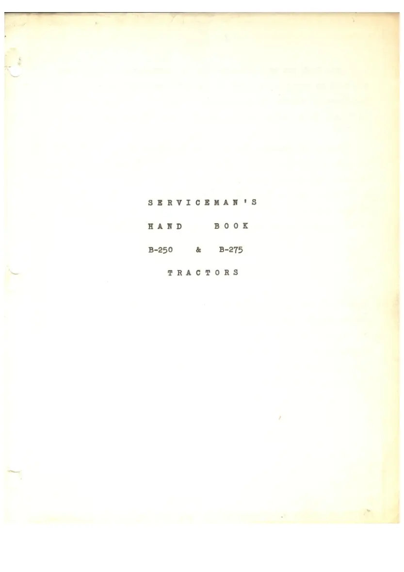 International Harvester B250 B275 Tractor Service & Repair Manual preview page 1