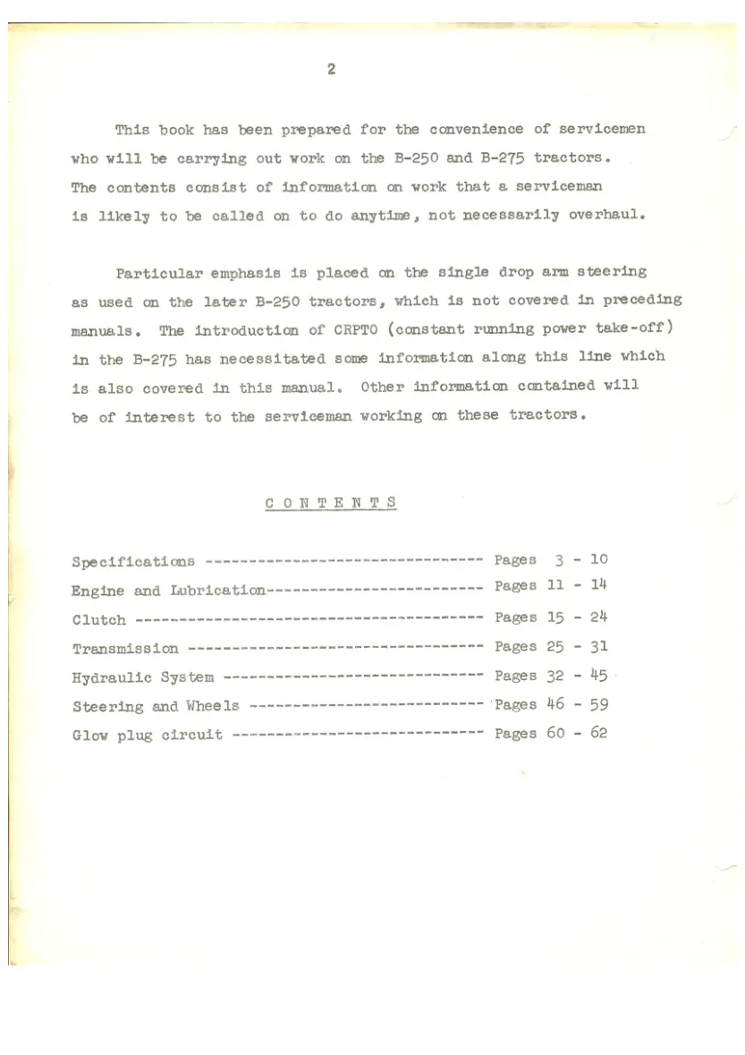 International Harvester B250 B275 Tractor Service & Repair Manual preview page 2