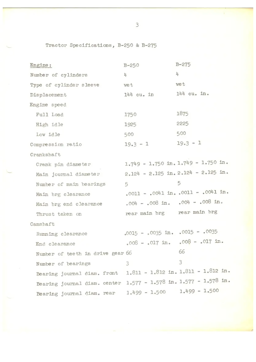 International Harvester B250 B275 Tractor Service & Repair Manual preview page 3