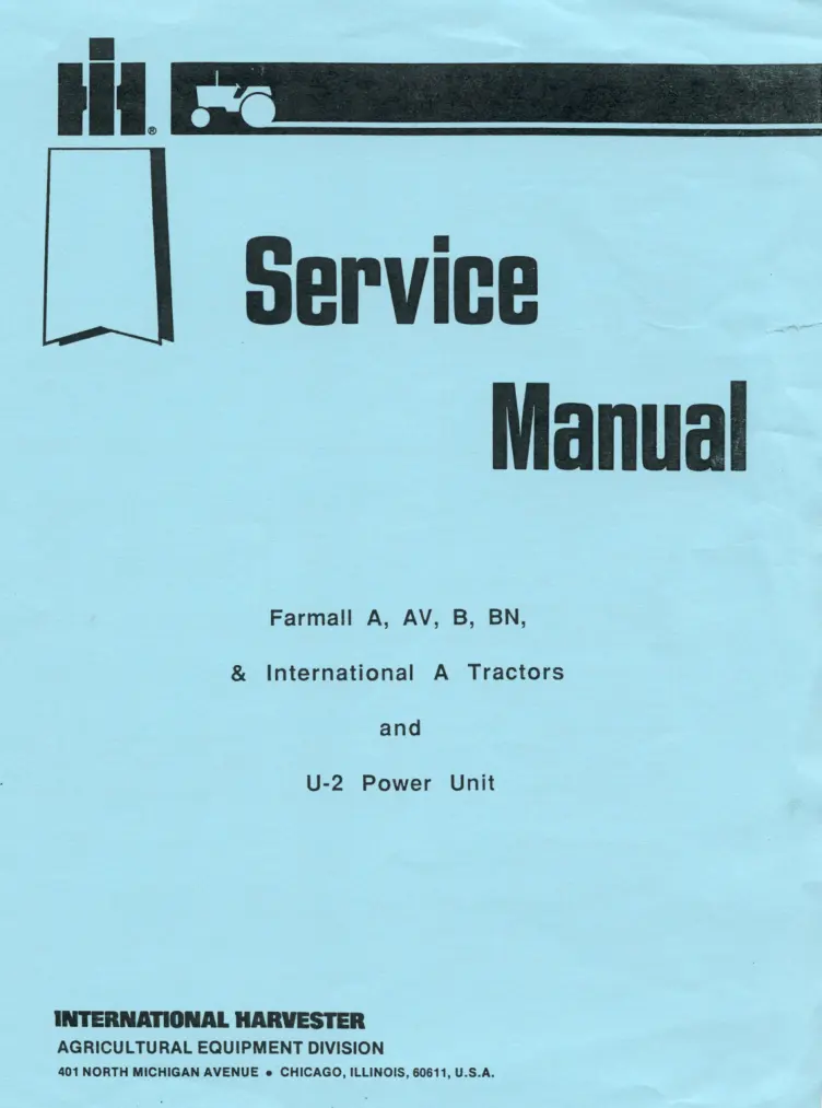 International Harvester Farmall A AV B BN Service & Repair Manual preview page 2