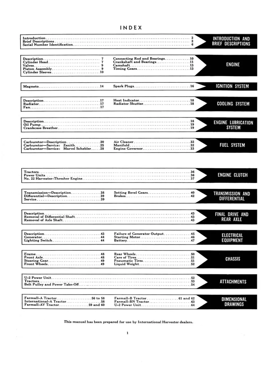 International Harvester Farmall Farmalls A AV B BN Tractor Service & Repair Manual preview page 2