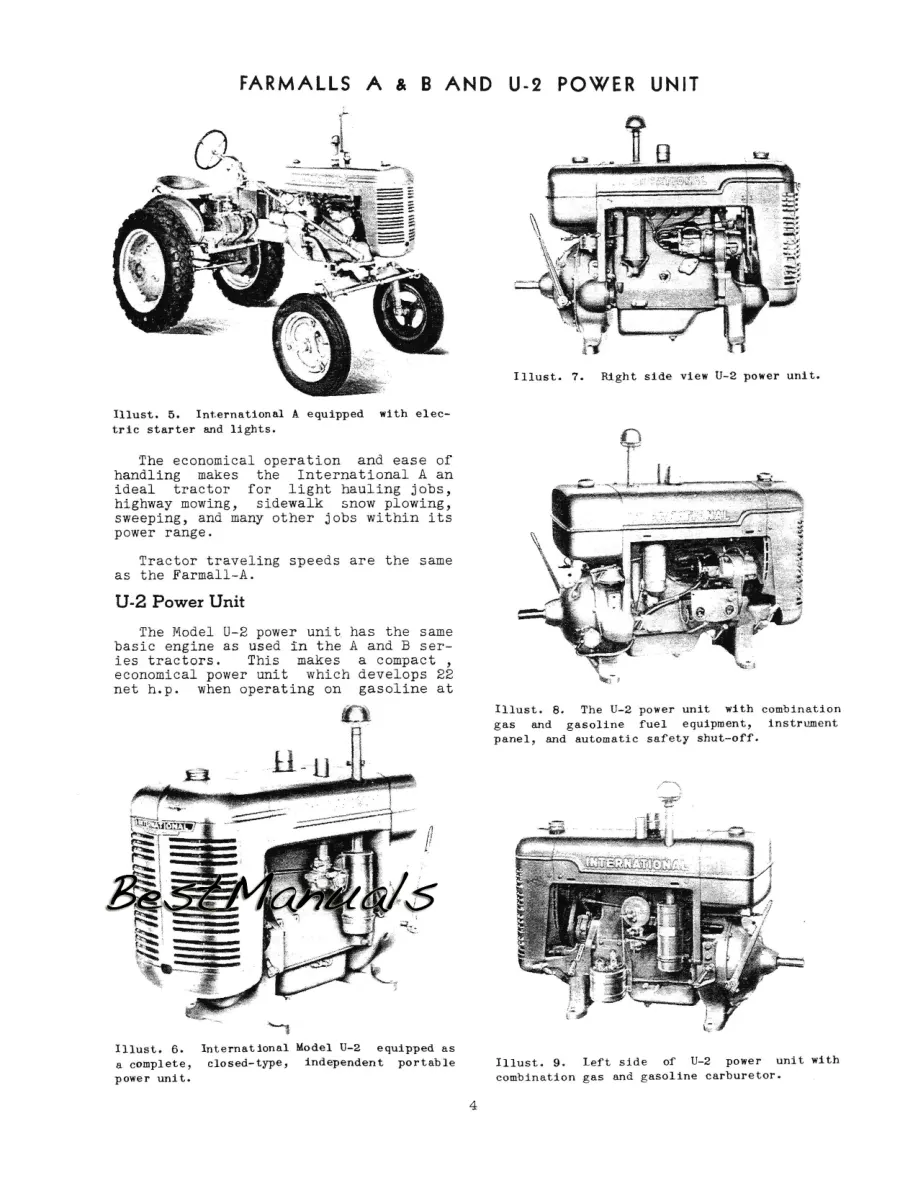International Harvester Farmall Farmalls A AV B BN Tractor Service & Repair Manual preview page 5