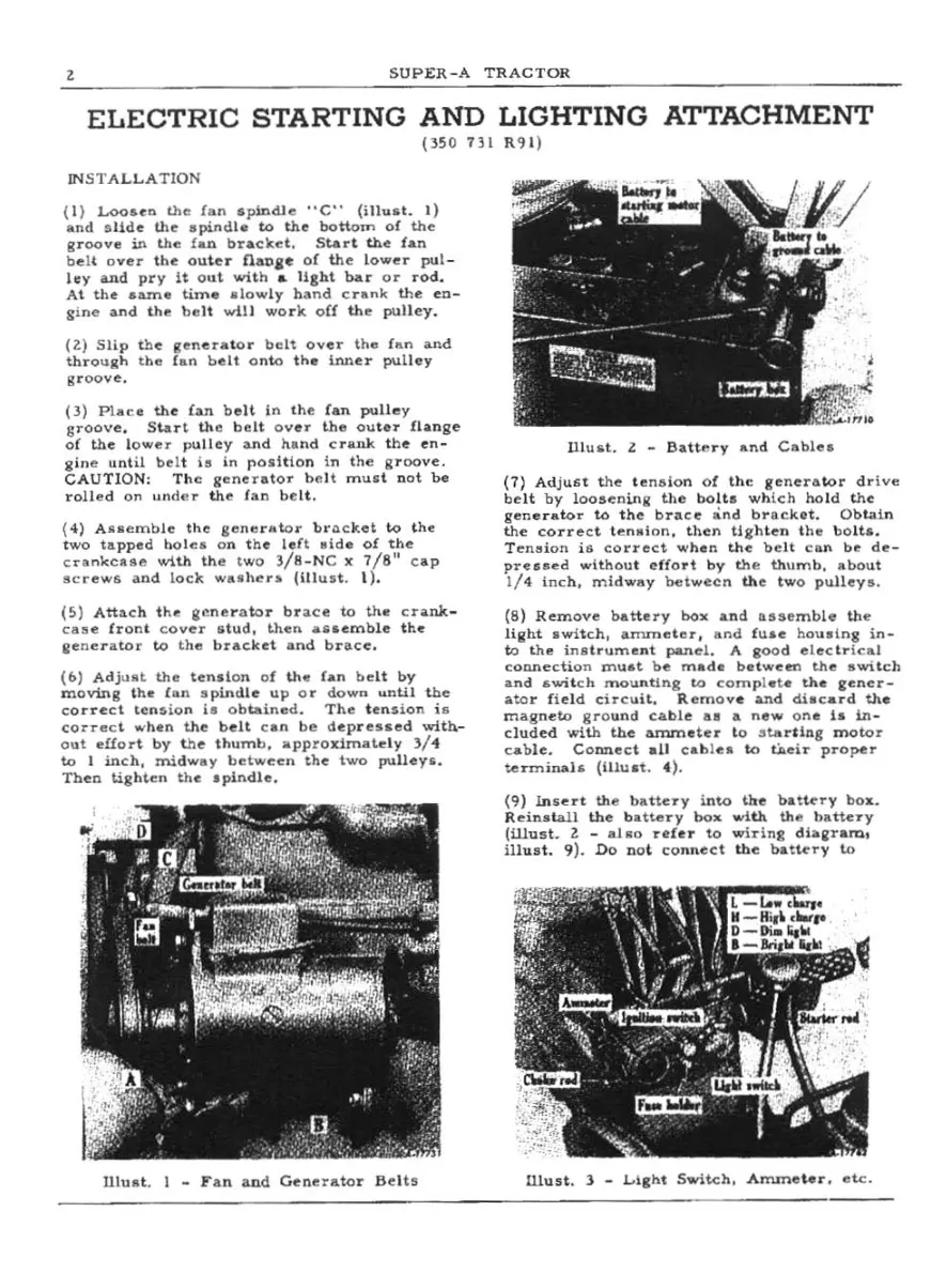 International Harvester Farmall IH Super A Tractor Special Attachments Operator's Manual preview page 3