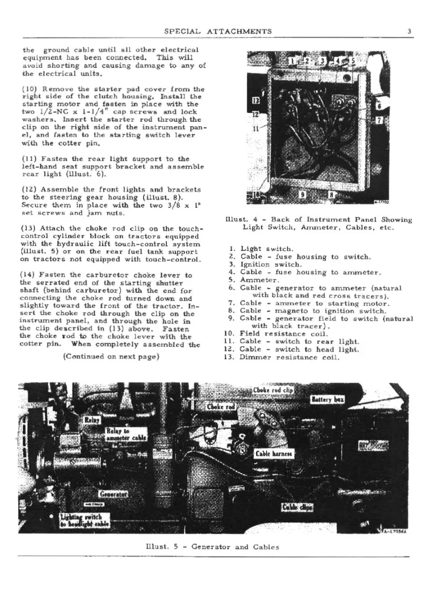 International Harvester Farmall IH Super A Tractor Special Attachments Operator's Manual preview page 4