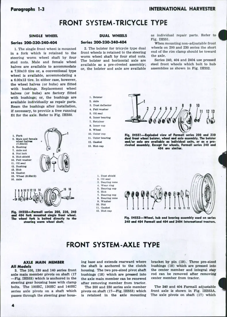 International Harvester IH Farmall 100-130-140-200-230-240-404-2404 Service & Repair Manual preview page 3