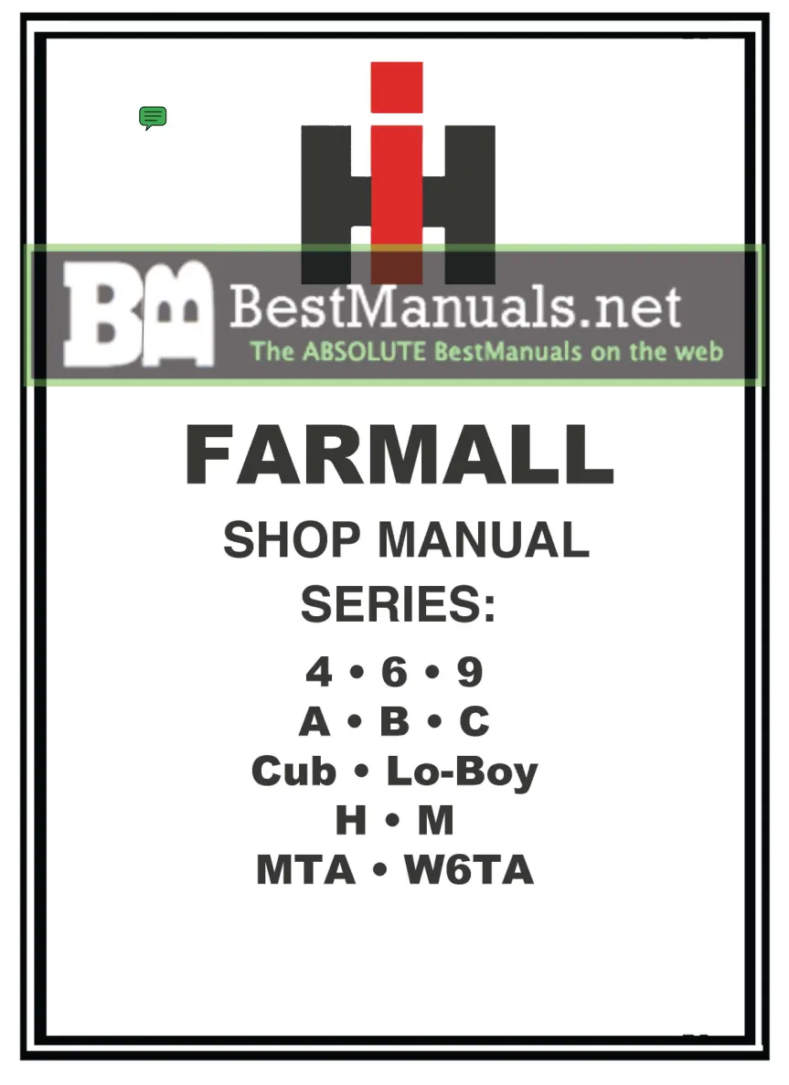 International Harvester IH Farmall 4 Series - I4 IU4 O4 OS4 U4 W4 Super Tractor Service & Repair Manual preview page 1