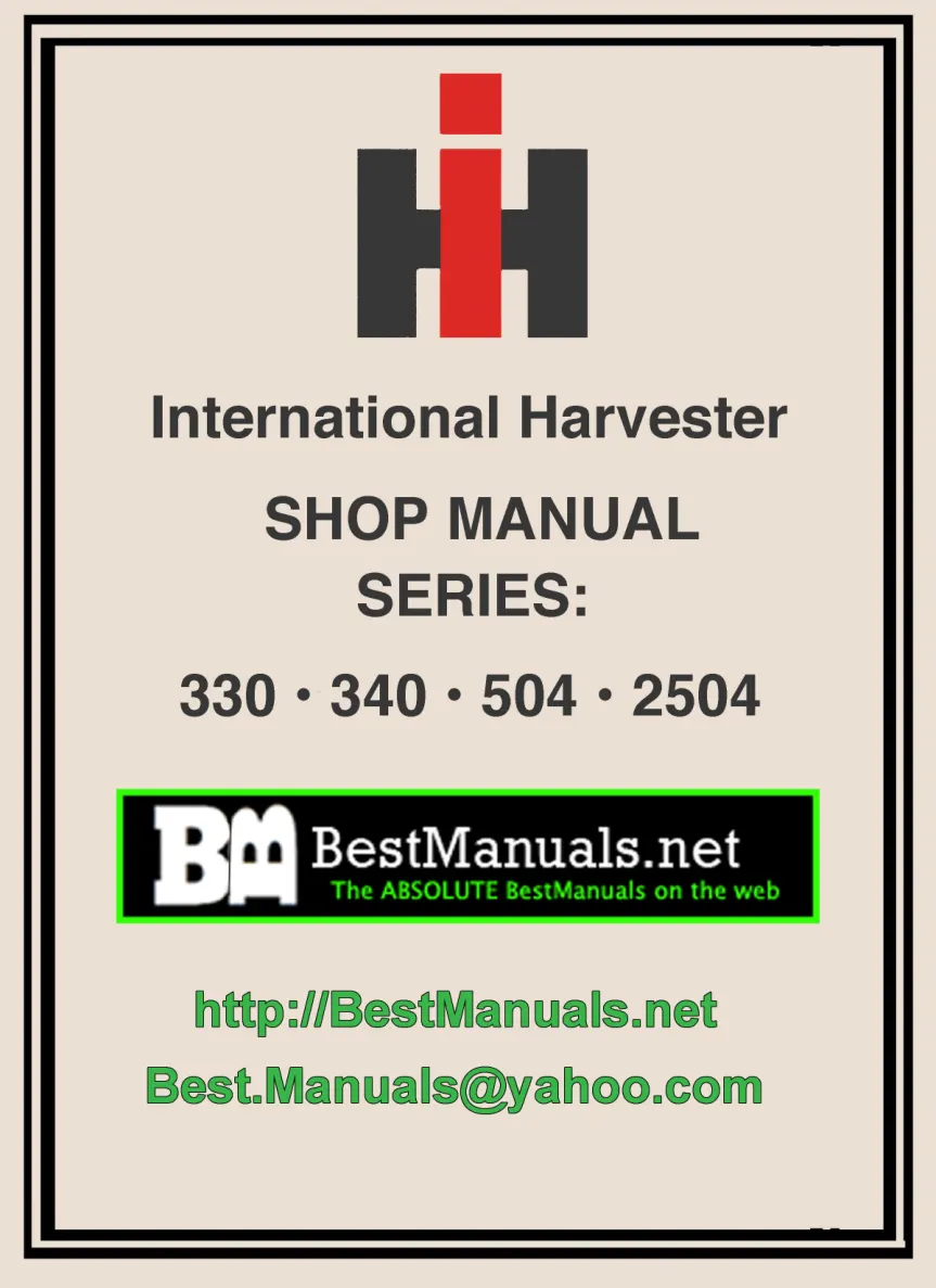 International Harvester IH Farmall 504 Tractor Service & Repair Manual preview page 1