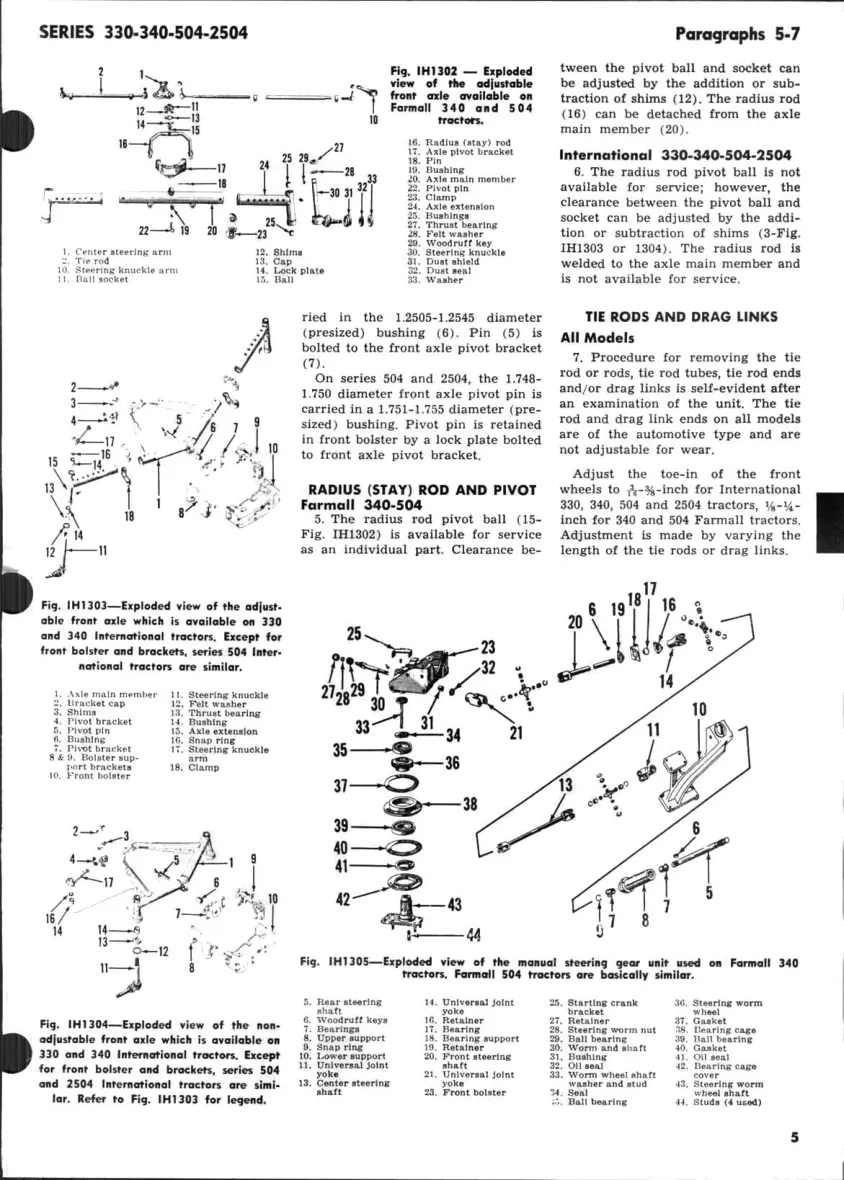 International Harvester IH Farmall 504 Tractor Service & Repair Manual preview page 5