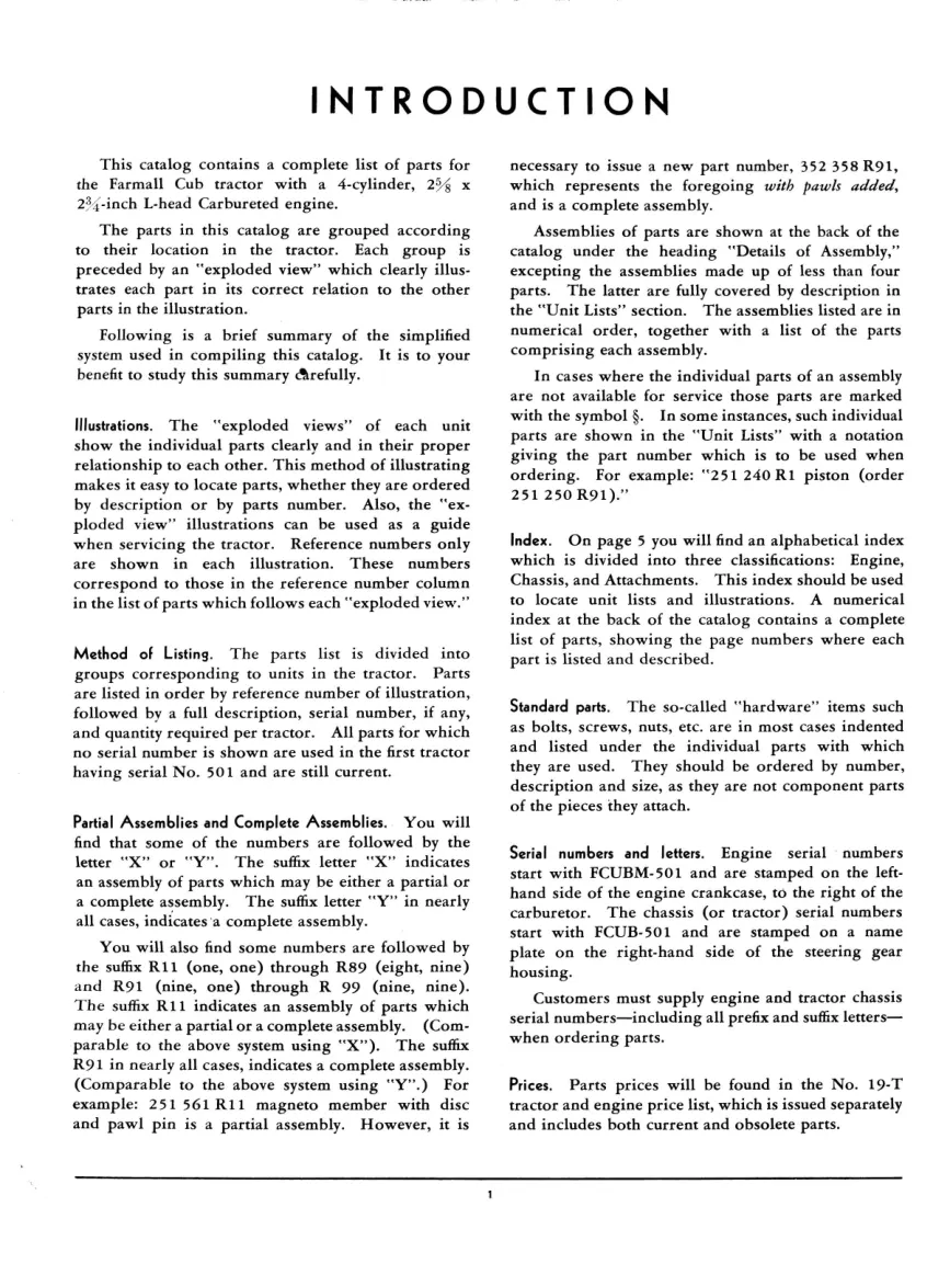 International Harvester IH Farmall Cub Lo-Boy Tractor Parts Manual preview page 3