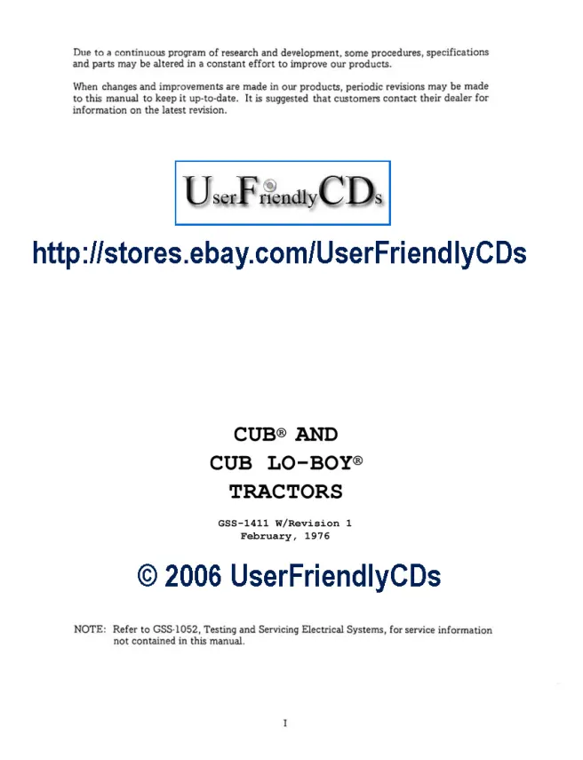 International Harvester IH Farmall Cub & LoBoy Lo-Boy Tractor Service & Repair Manual preview page 2