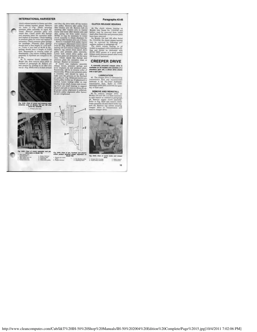 International Harvester IH Farmall &IH Cub Master Tractor Service & Repair Manual preview page 1