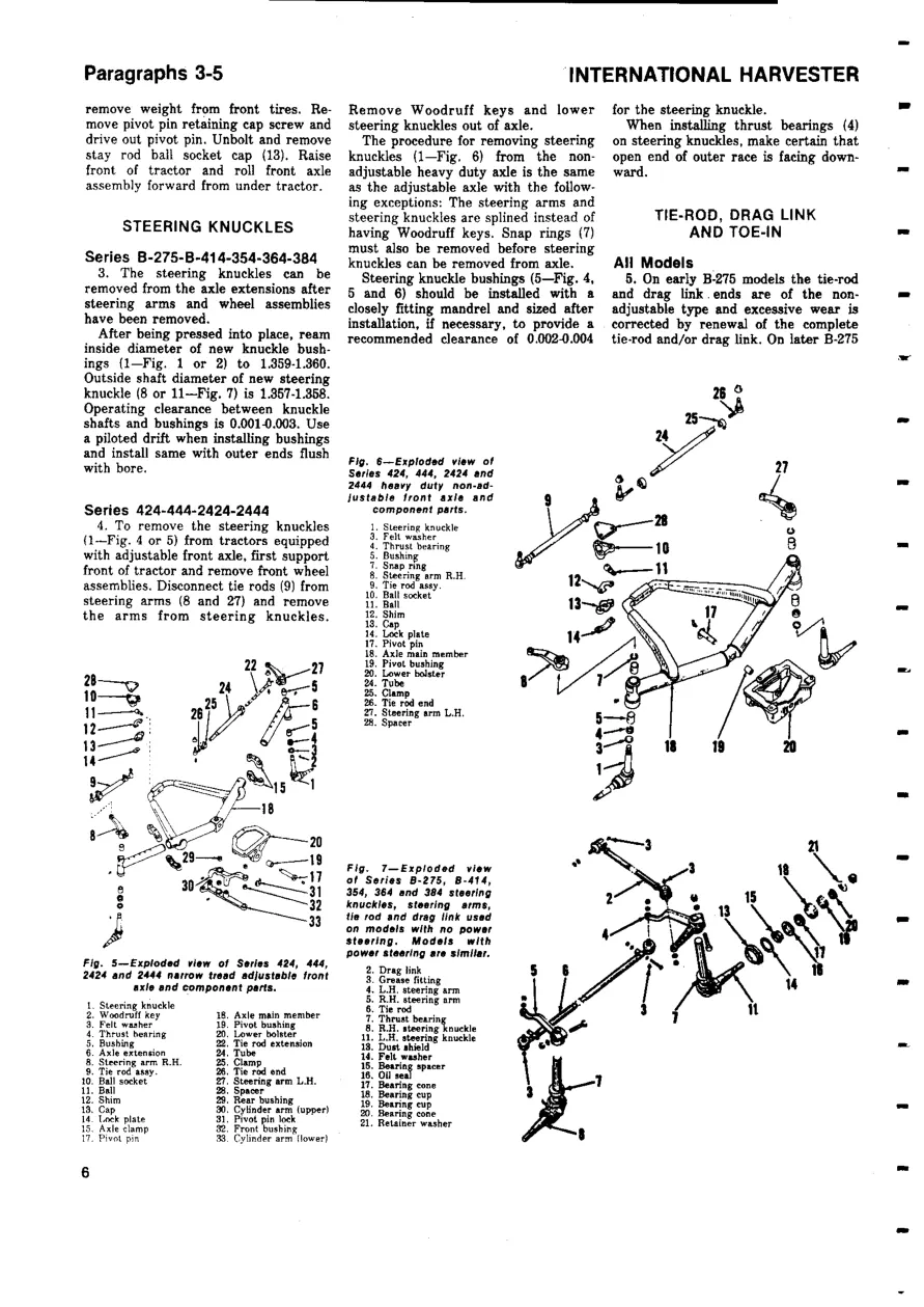 International Harvester IH Seriel B Tractors Service & Repair Manual preview page 6