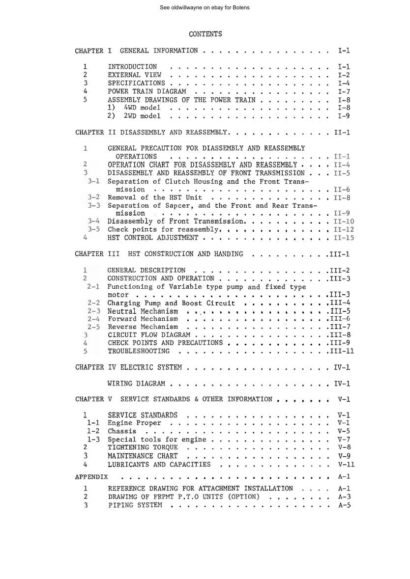 Iseki Bolens tractor Hydrostatic supplement Service & Repair Manual preview page 2