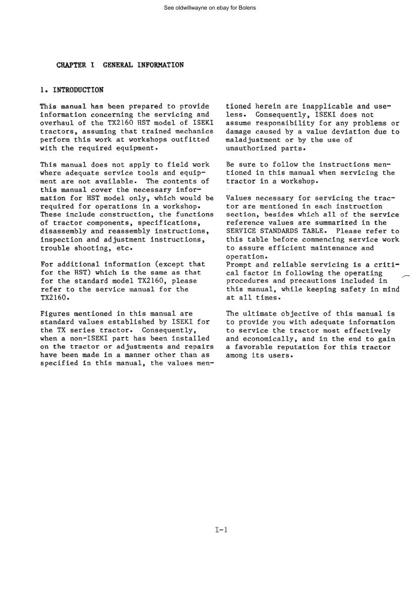 Iseki Bolens tractor Hydrostatic supplement Service & Repair Manual preview page 3