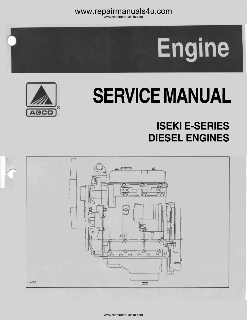 Iseki E series diesel engine Tractor Service & Repair Manual preview page 1